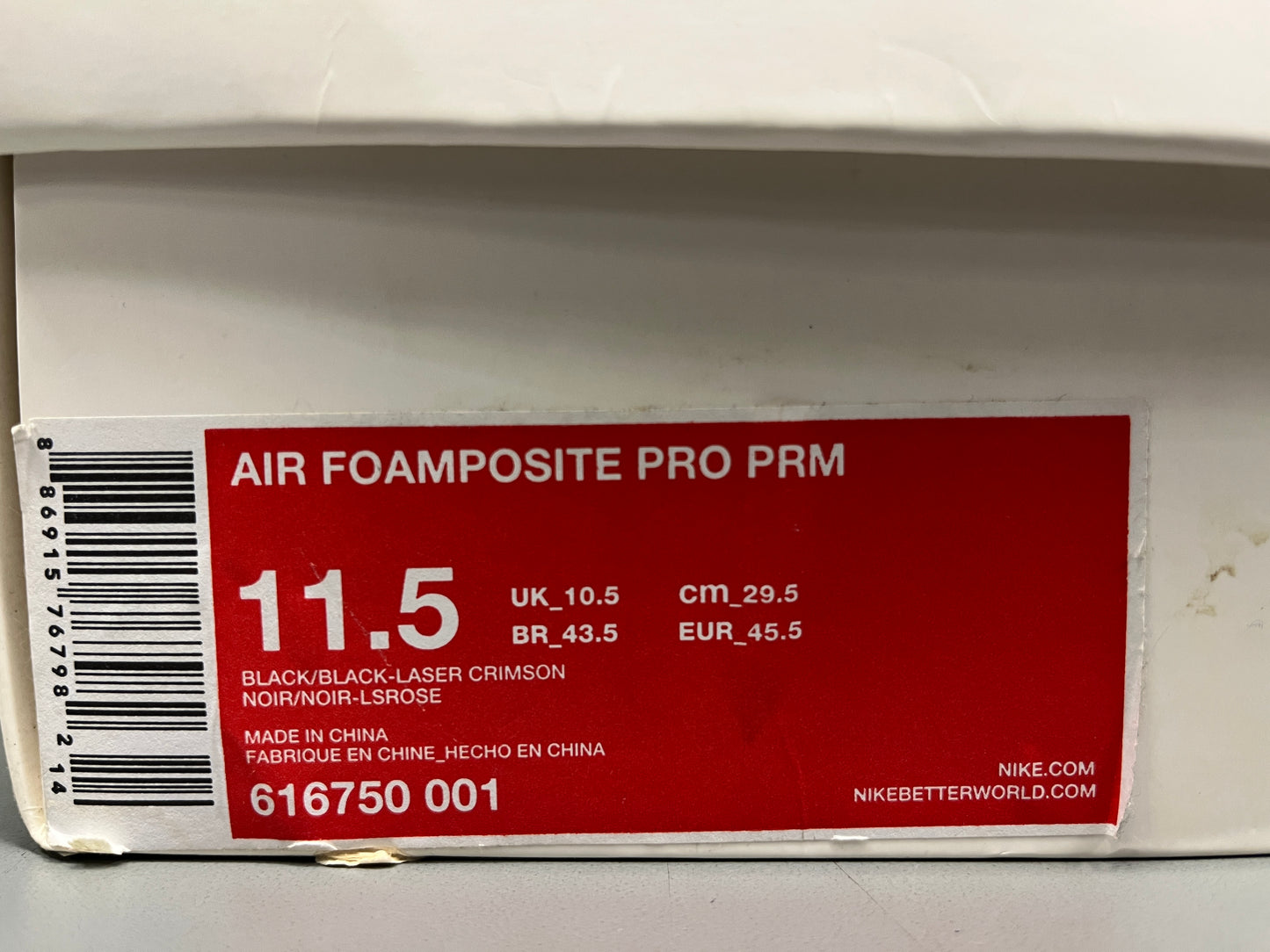 Nike Air Foamposite Pro "Yeezy" Size 11.5 Preowned