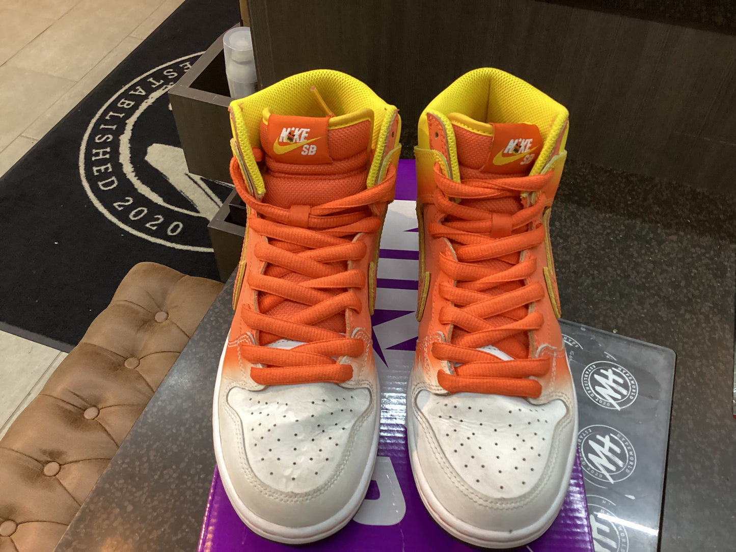 Nike Sb Dunk High “Candy Corn” Size 6 Pre Owned