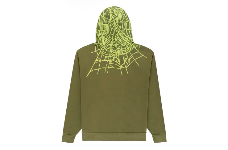 Sp5der Heavy Web Hoodie “Olive”
