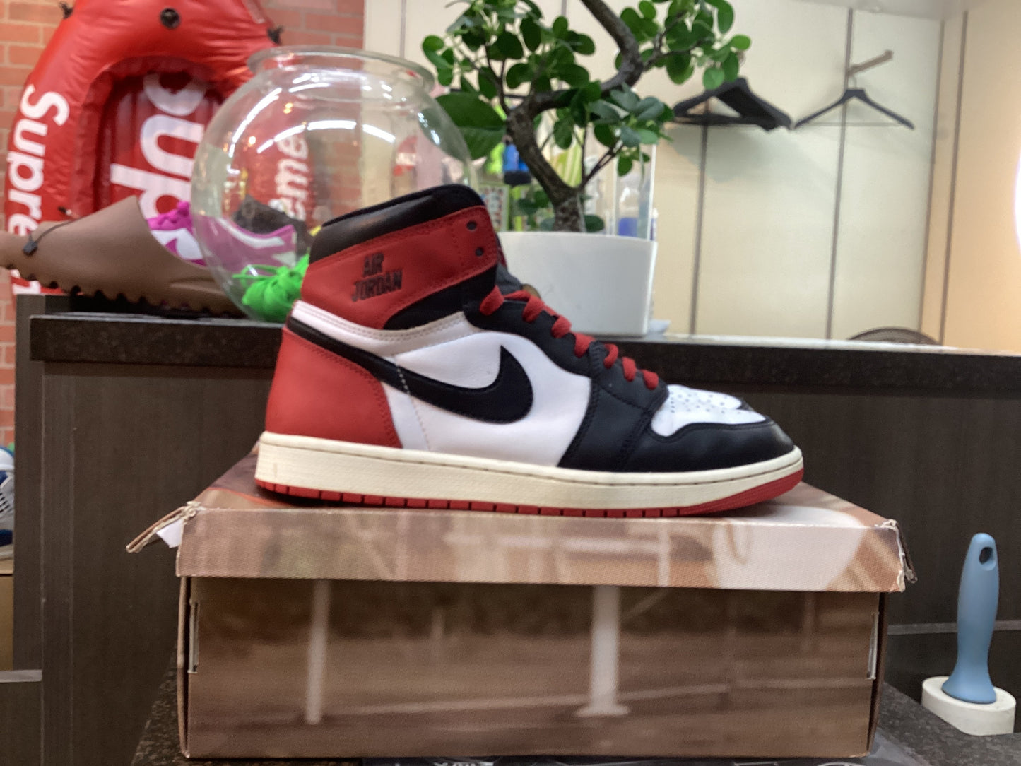 Jordan 1 “Black Toe Reimagined” Size 10.5 Pre Owned
