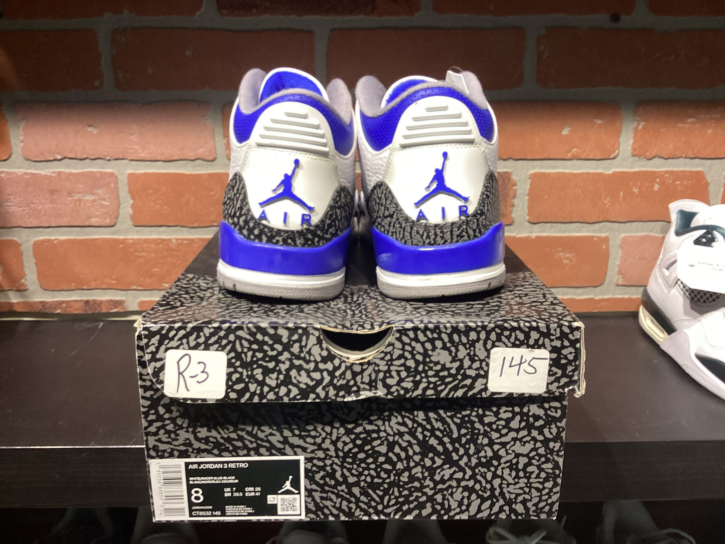 Jordan 3 “Racer Blue” Size 8 Preowned