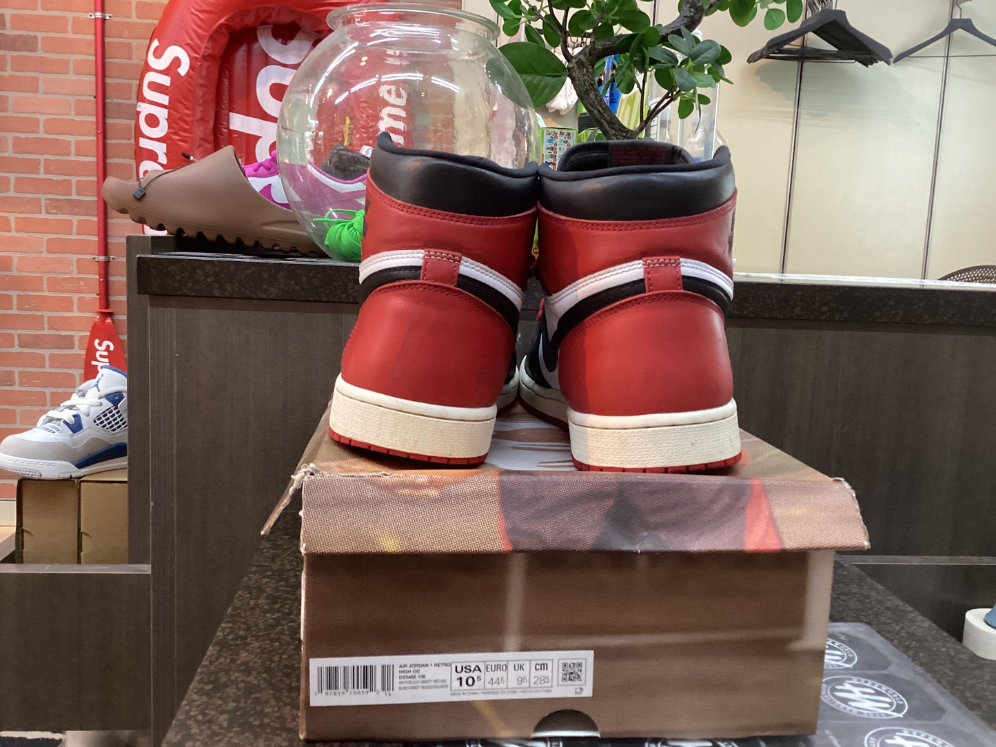 Jordan 1 “Black Toe Reimagined” Size 10.5 Pre Owned