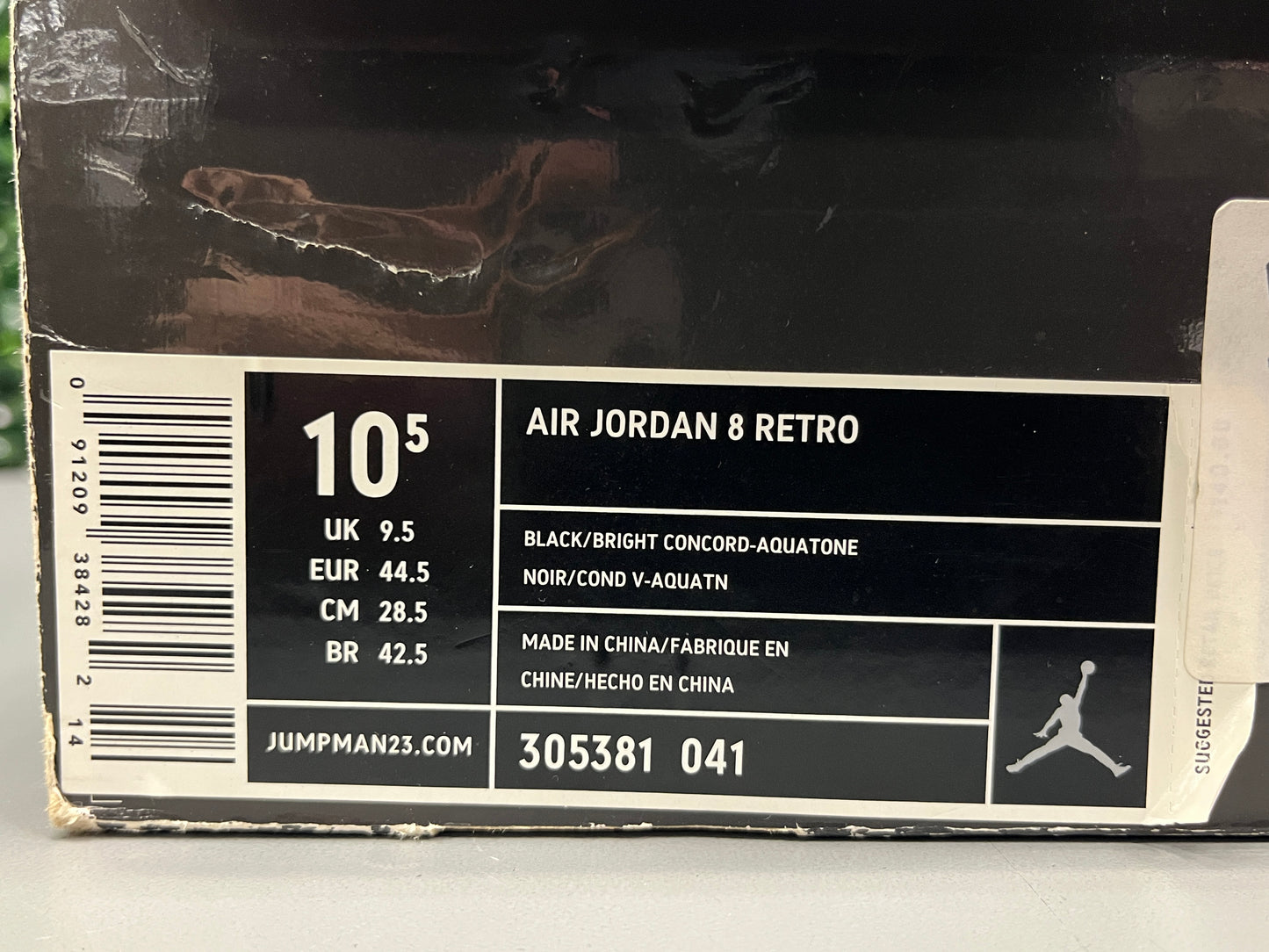 Jordan 8 "Aqua" Size 10.5 Preowned