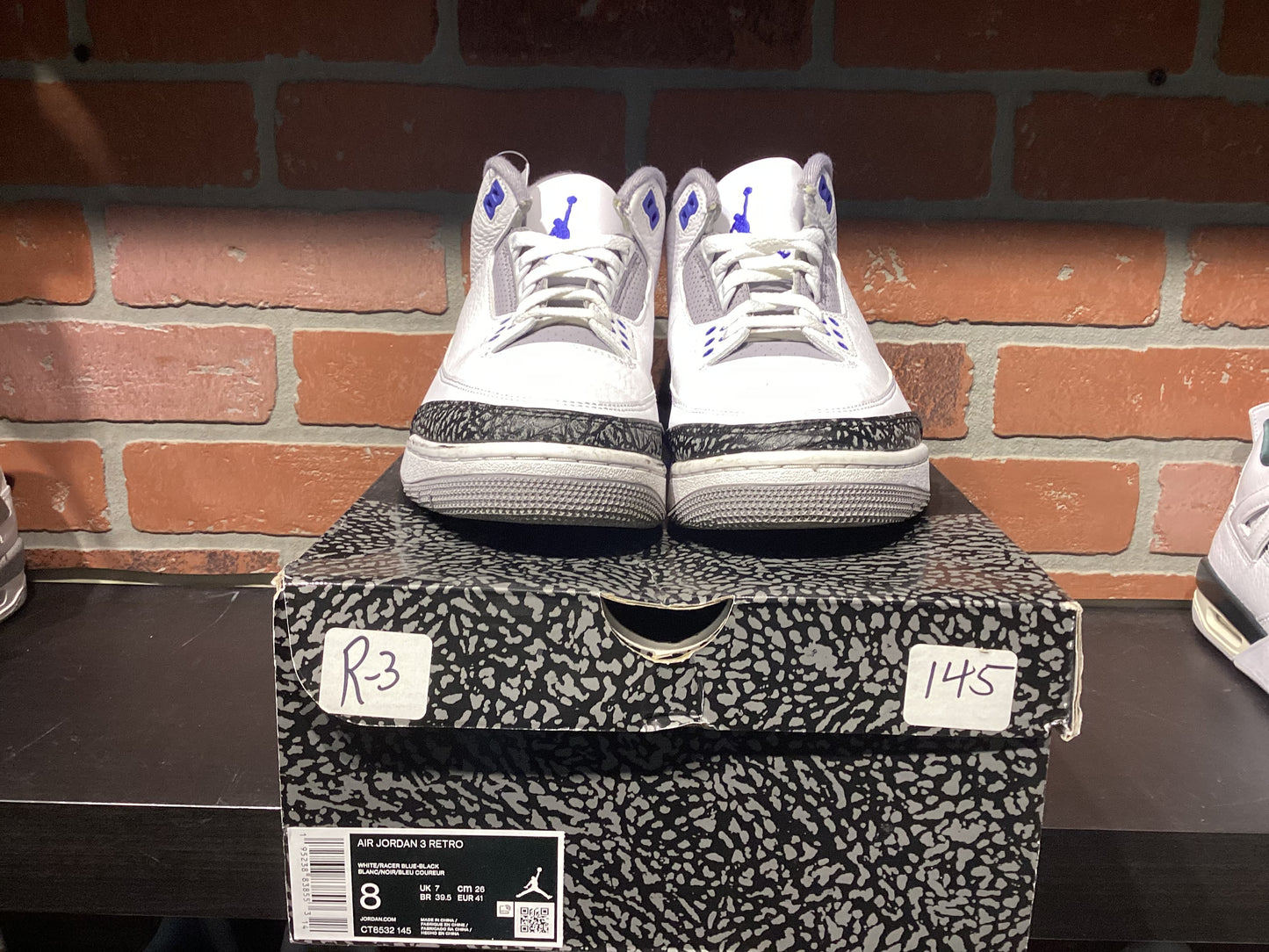 Jordan 3 “Racer Blue” Size 8 Preowned