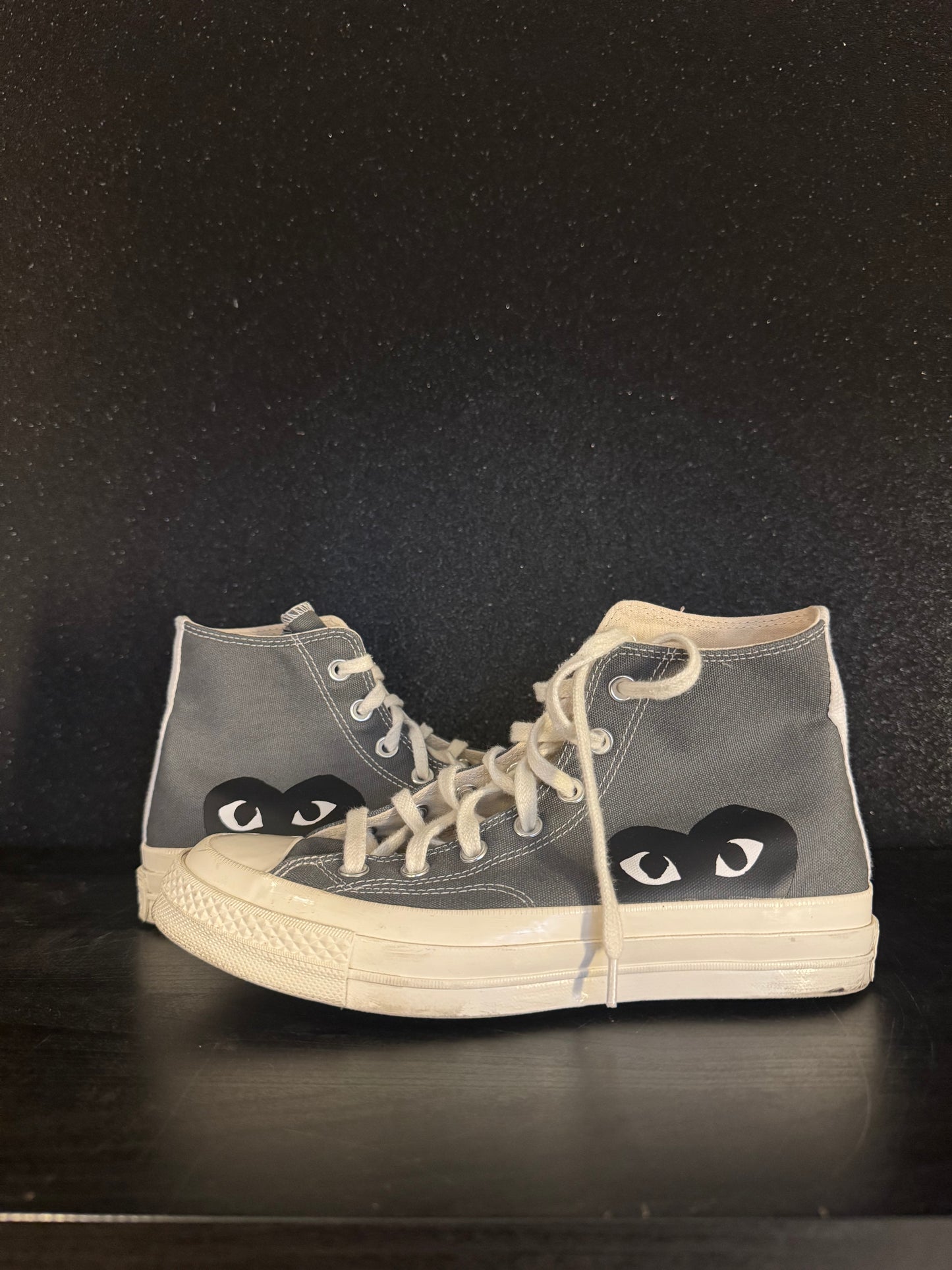 Converse Chucks X CDG 'Grey/Black' Size 6 Preowned with box