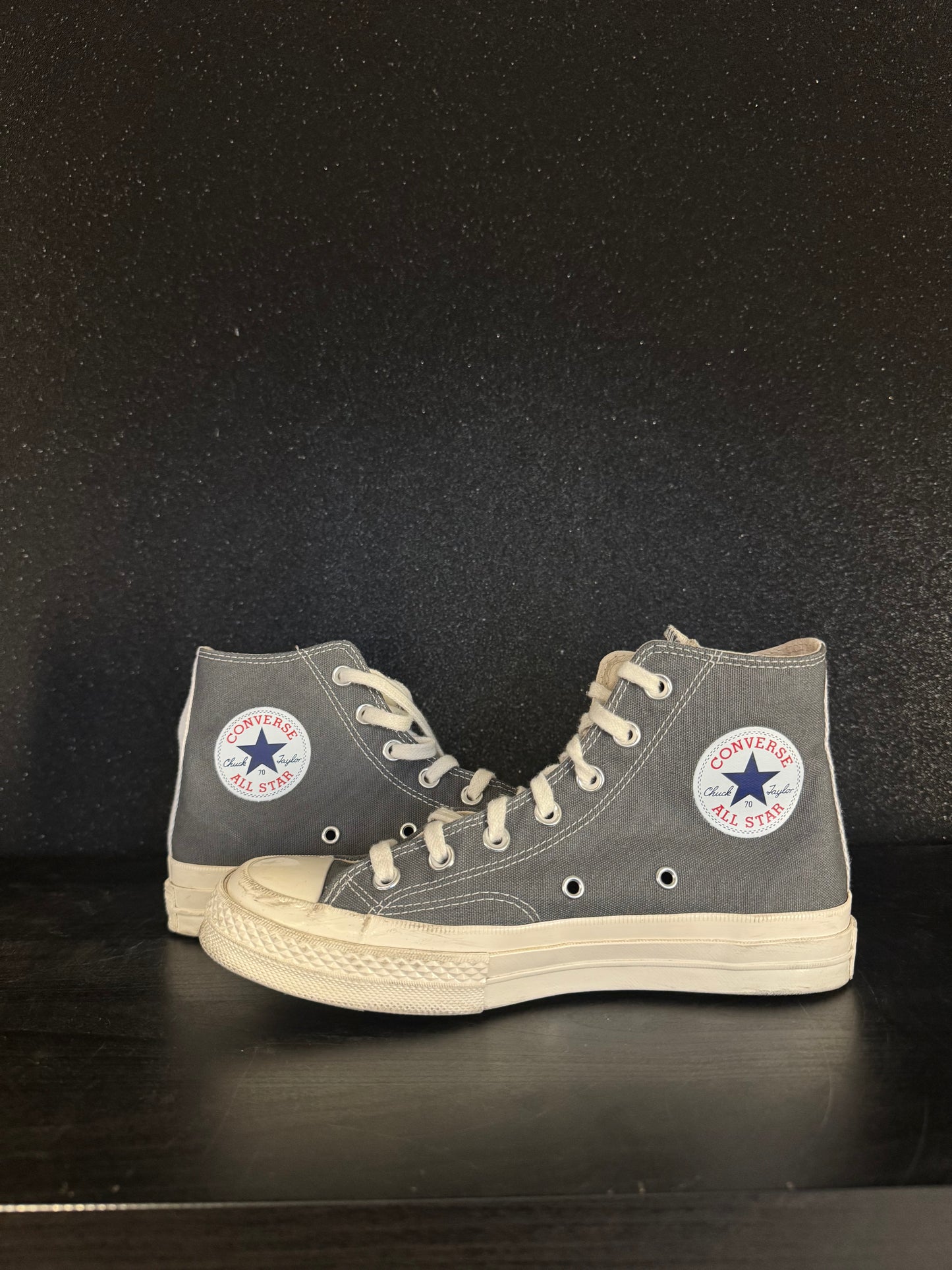 Converse Chucks X CDG 'Grey/Black' Size 6 Preowned with box