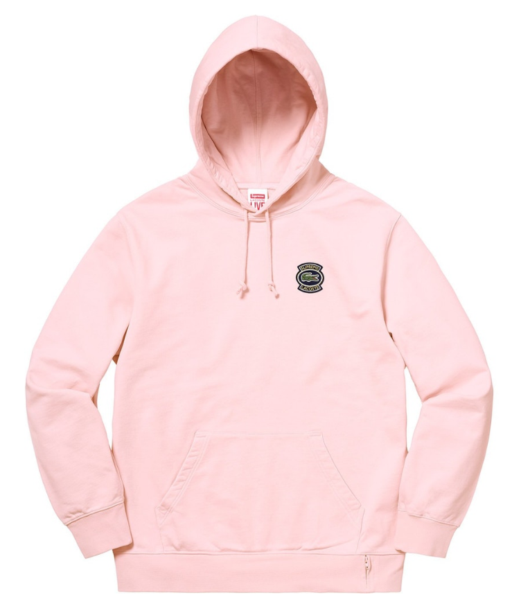 Supreme LACOSTE Hooded Sweatshirt Pink – Hype World Supreme LACOSTE Hooded Sweatshirt Pink – Hype World