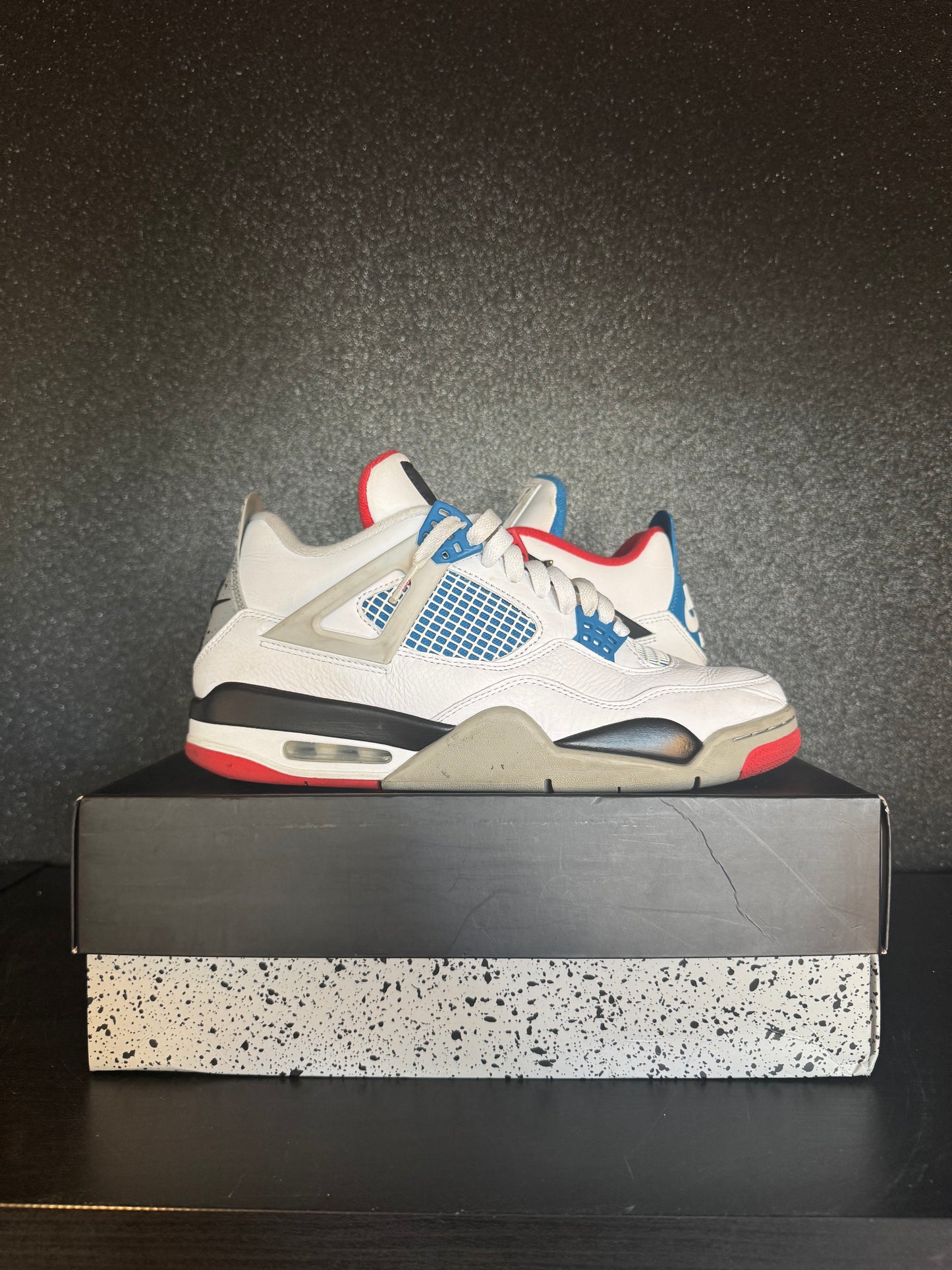 Jordan 4 "What the 4's" Size 10 Preowned with Box