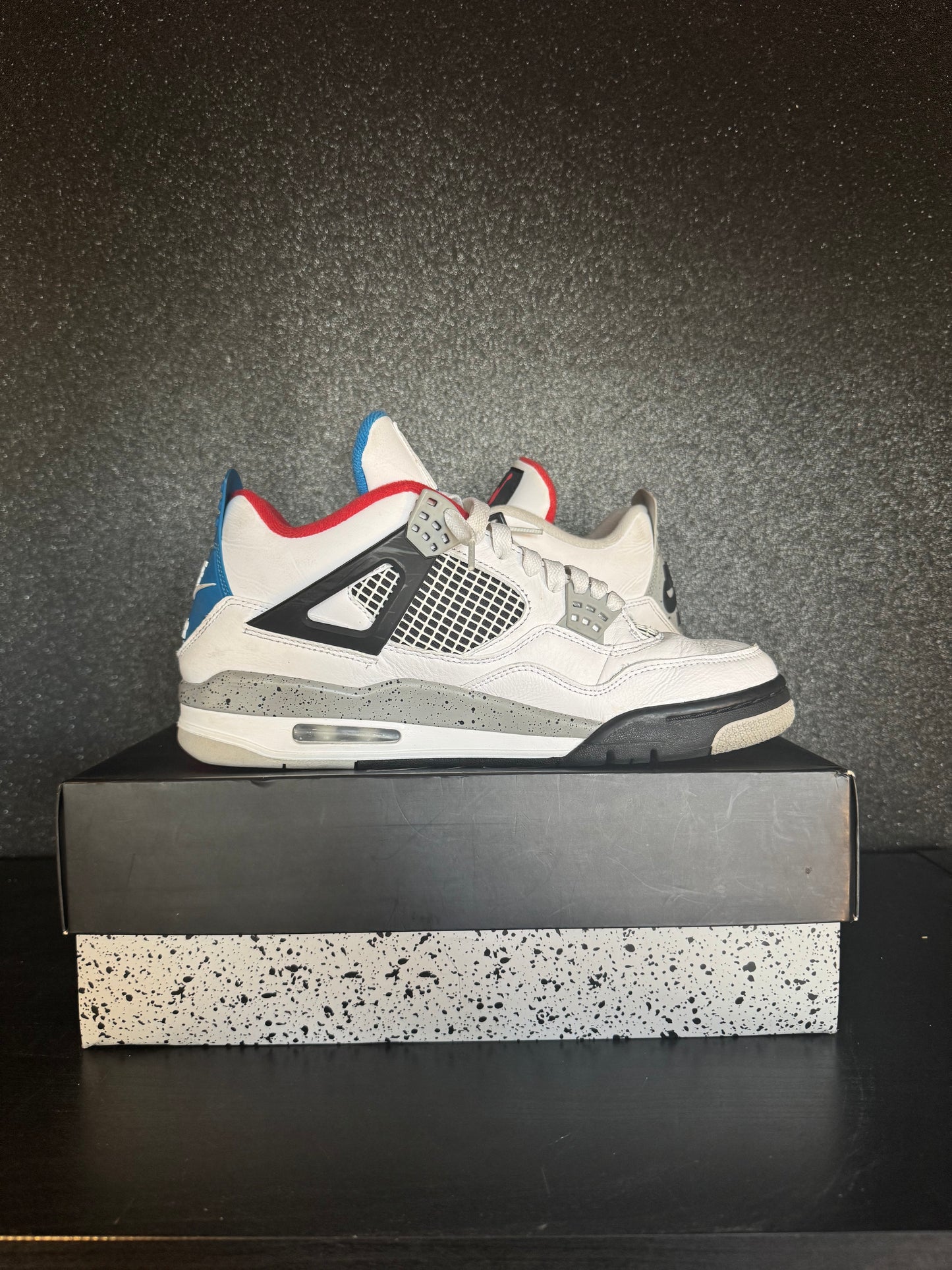 Jordan 4 "What the 4's" Size 10 Preowned with Box