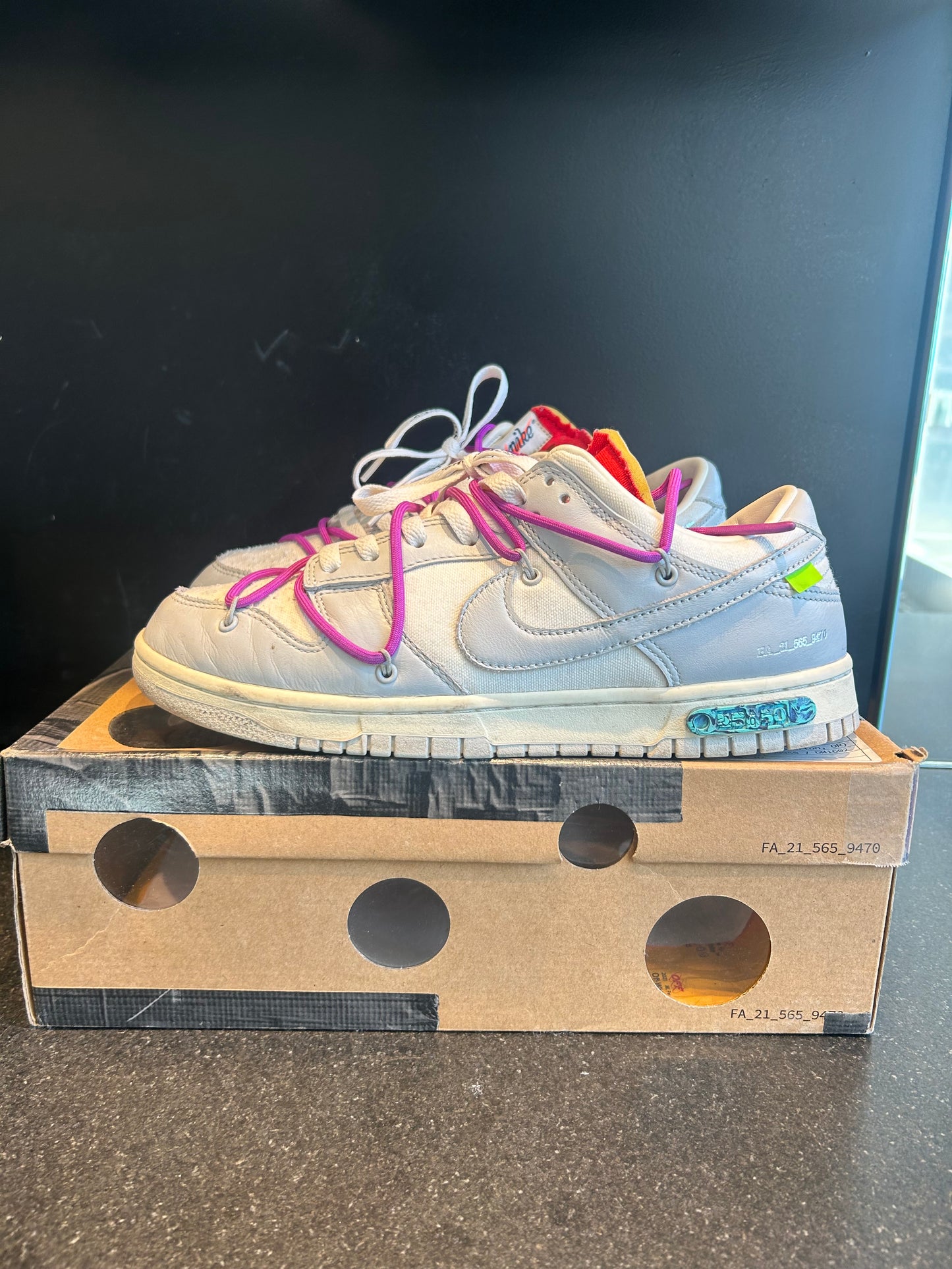 Nike Dunk Low Off-White Lot 45 Size 10 Preowned (No Hangtag)