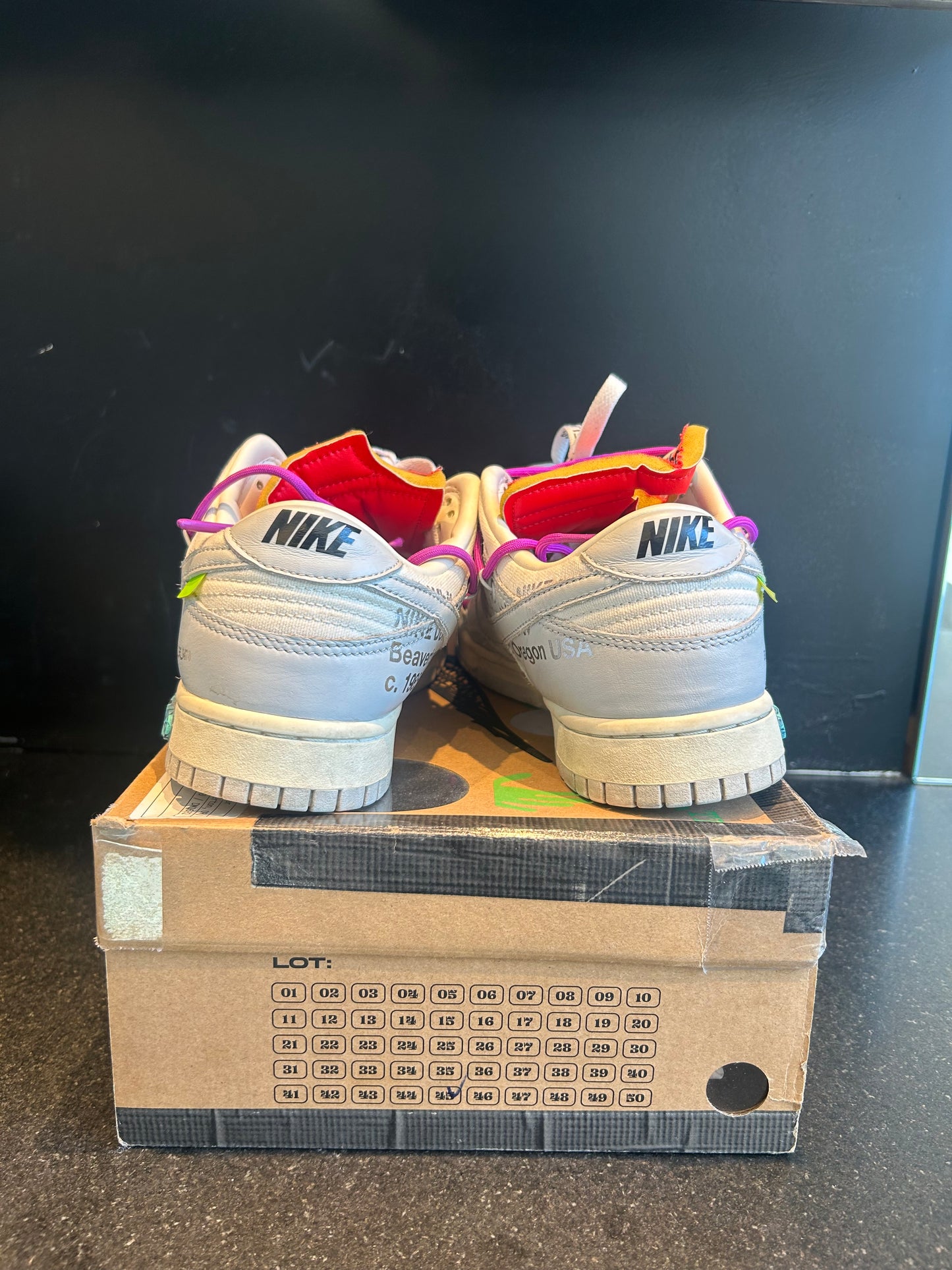 Nike Dunk Low Off-White Lot 45 Size 10 Preowned (No Hangtag)