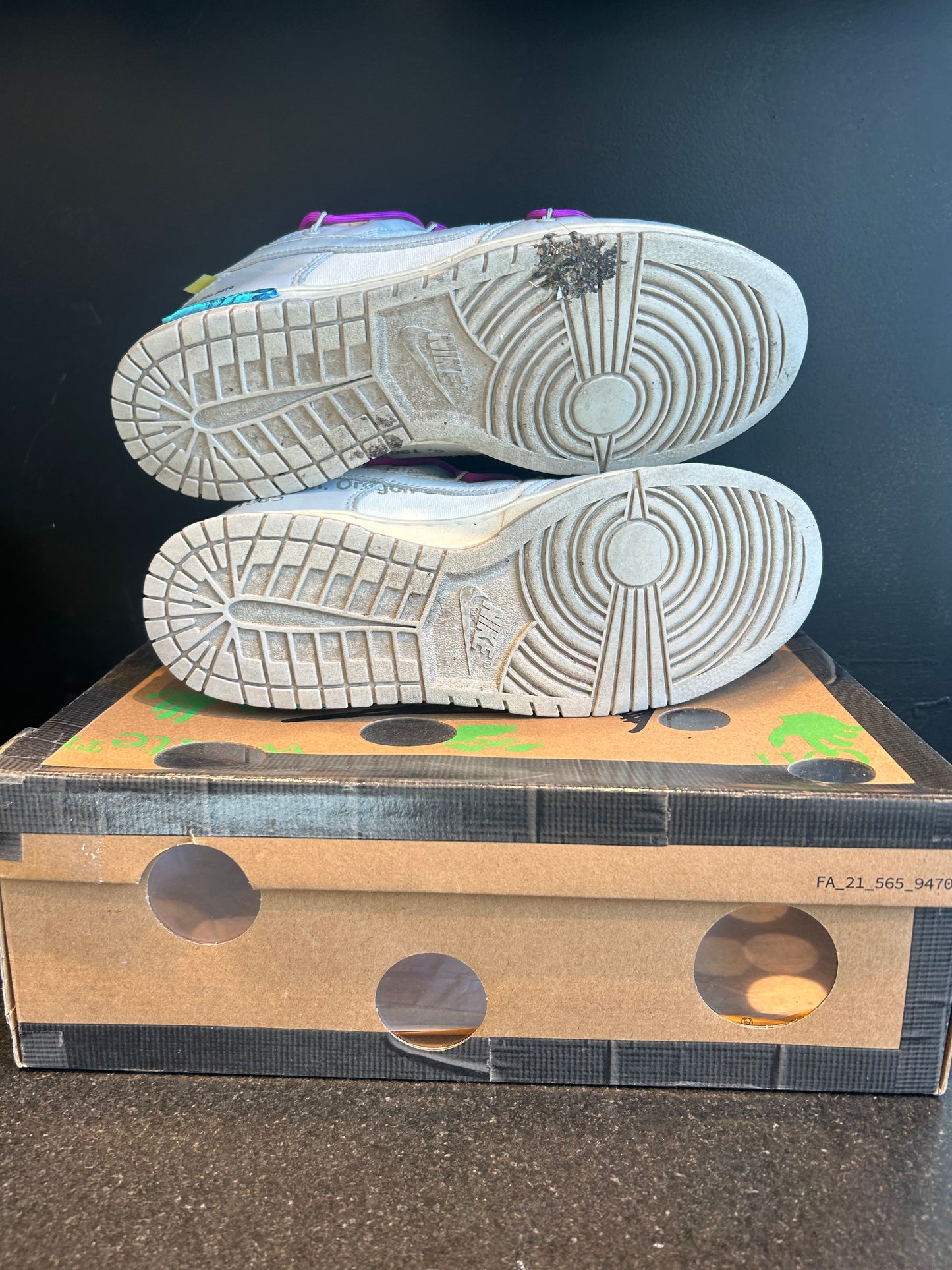Nike Dunk Low Off-White Lot 45 Size 10 Preowned (No Hangtag)