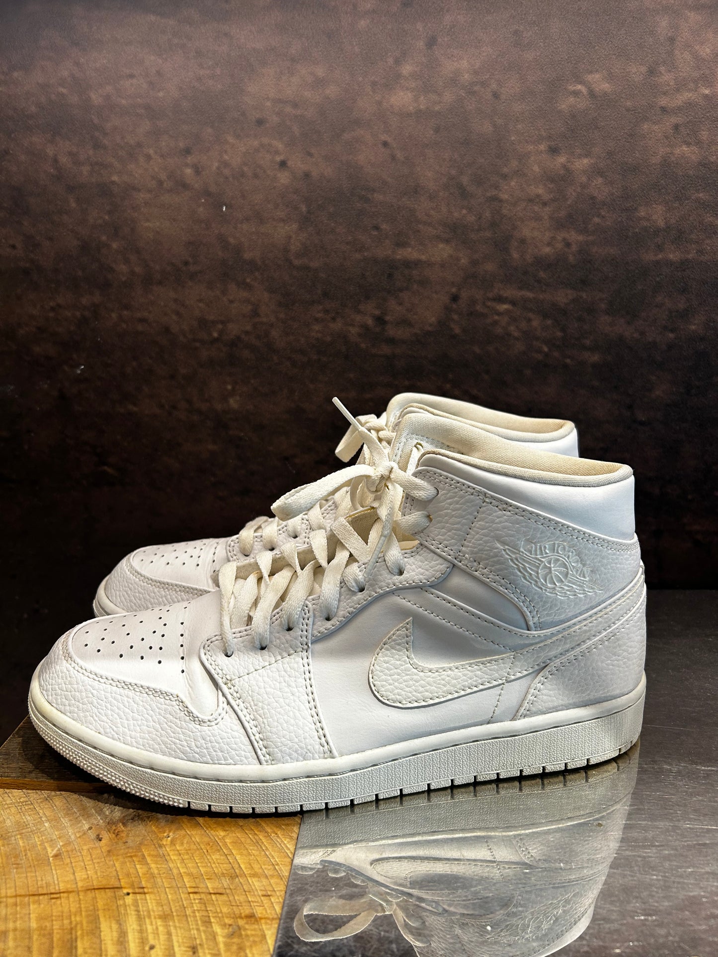 Jordan 1 Mid "Triple White" Size 10 Preowned
