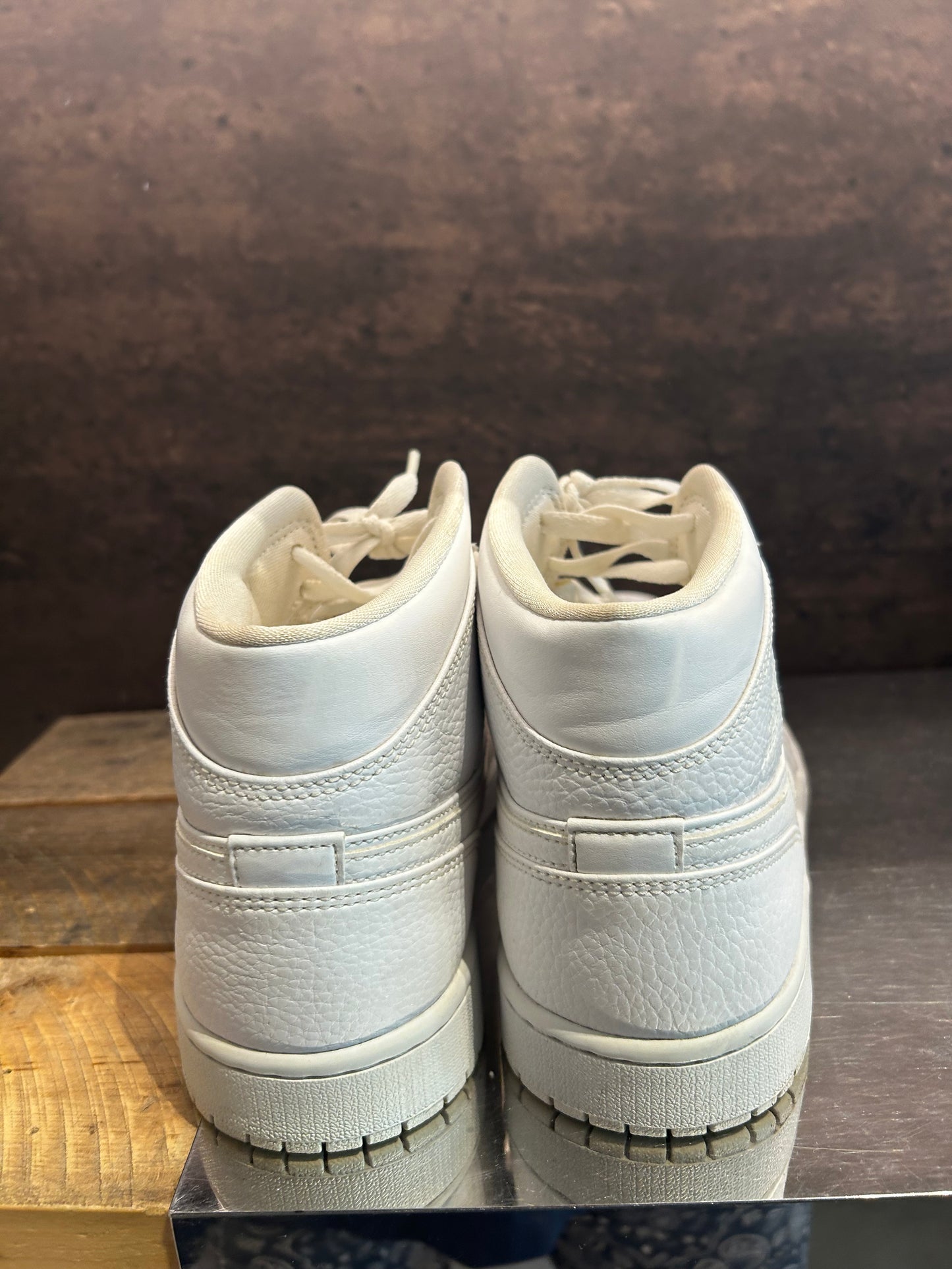 Jordan 1 Mid "Triple White" Size 10 Preowned