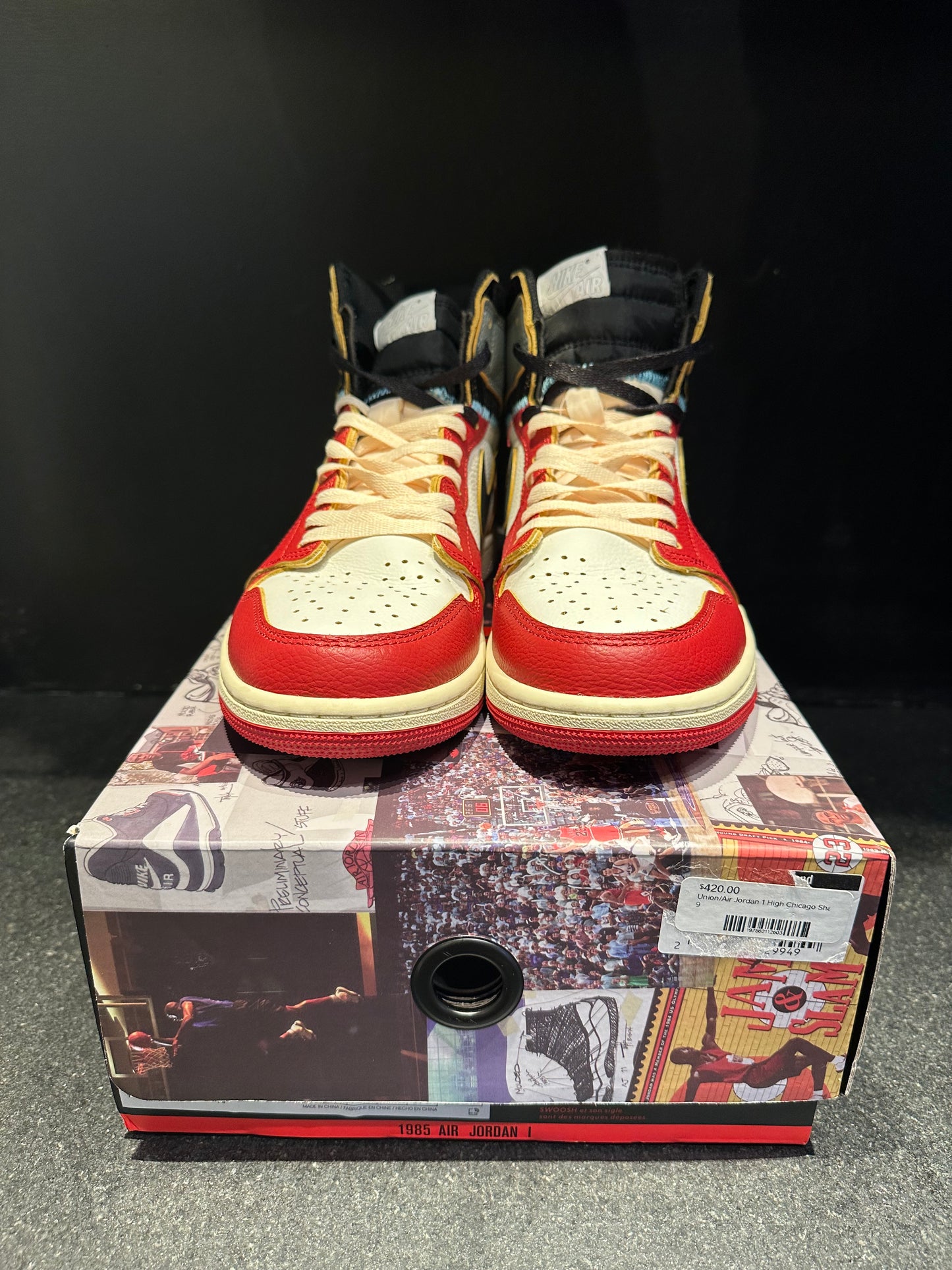 Union x Jordan 1 High "Chicago/Shadow" Size 9 Preowned With Box