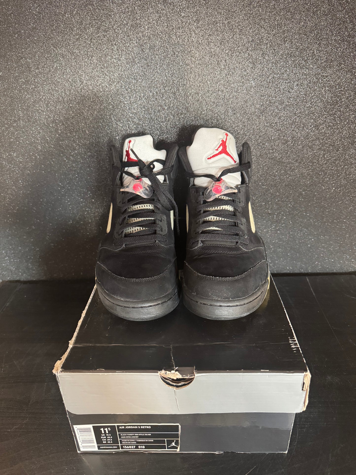 Jordan 5 'Black Metallic' Size 11.5 Preowned with box