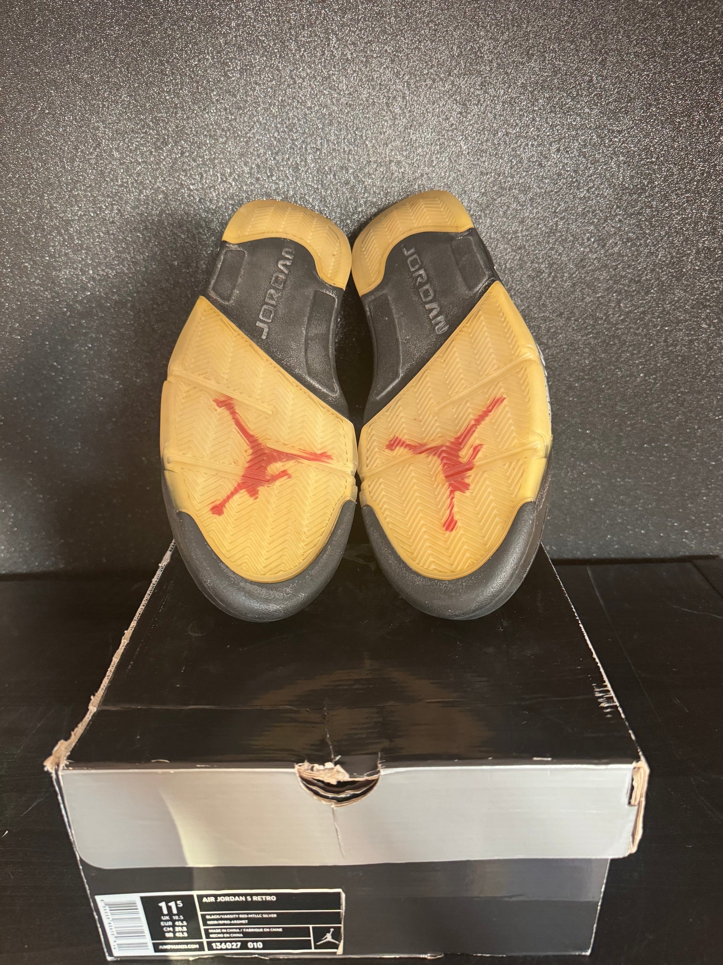 Jordan 5 'Black Metallic' Size 11.5 Preowned with box