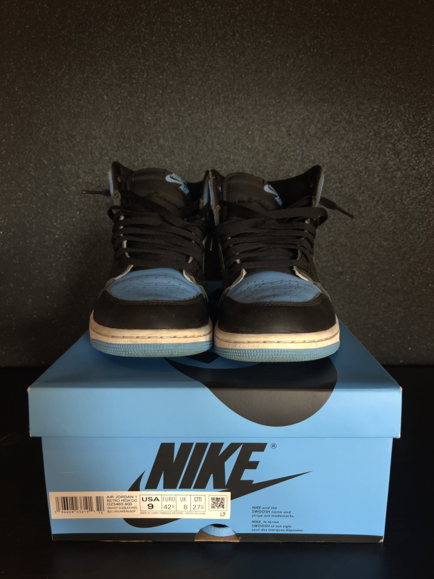 Jordan 1 Retro High 'UNC Toe' Size 9 Preowned