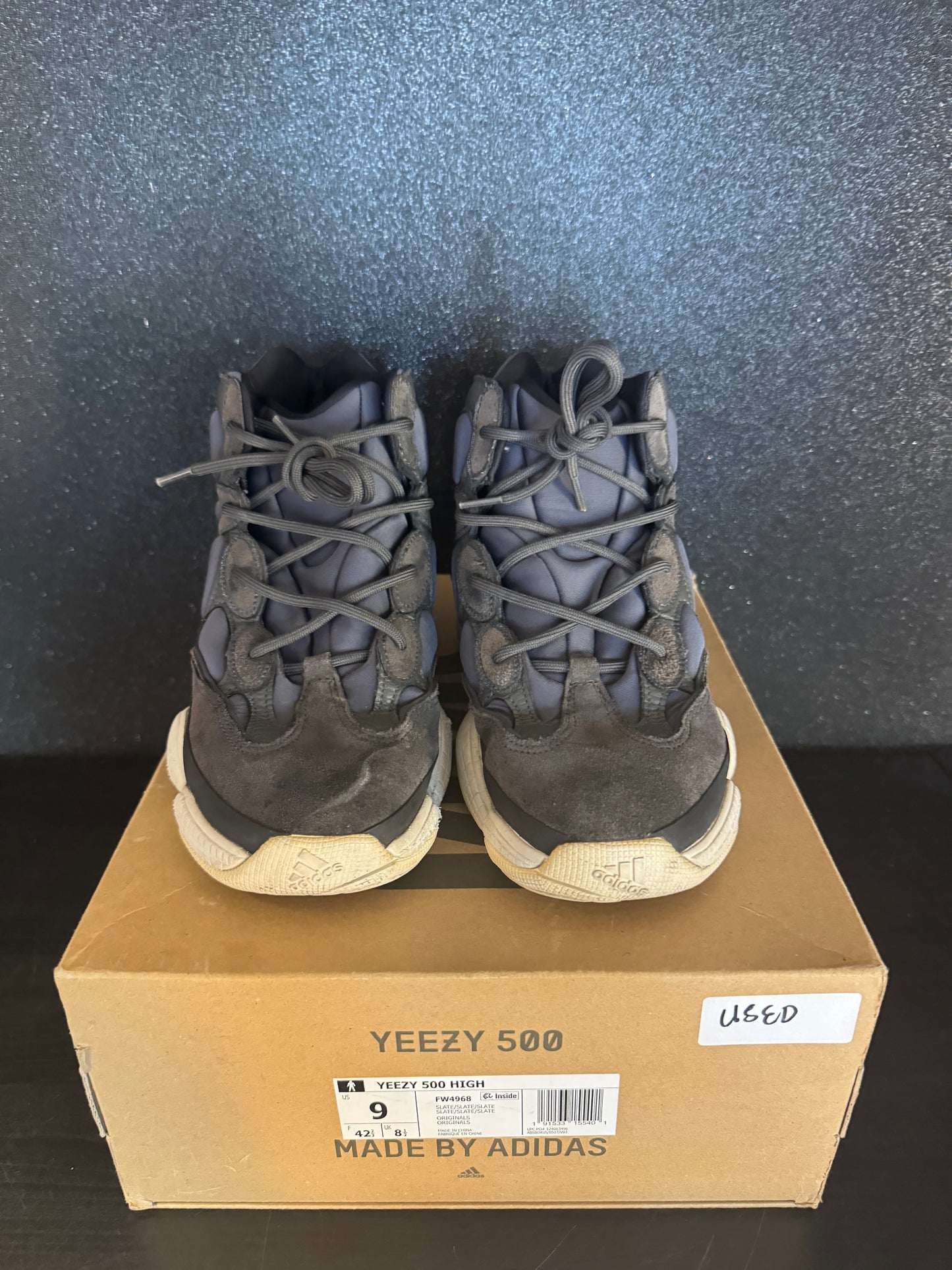 Yeezy 500 High 'Slate' Size 9 Preowned with box