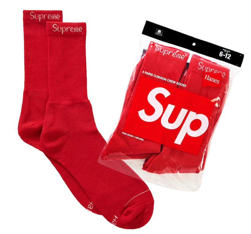 Supreme Hanes Socks (4 Pack) Red – Hype World