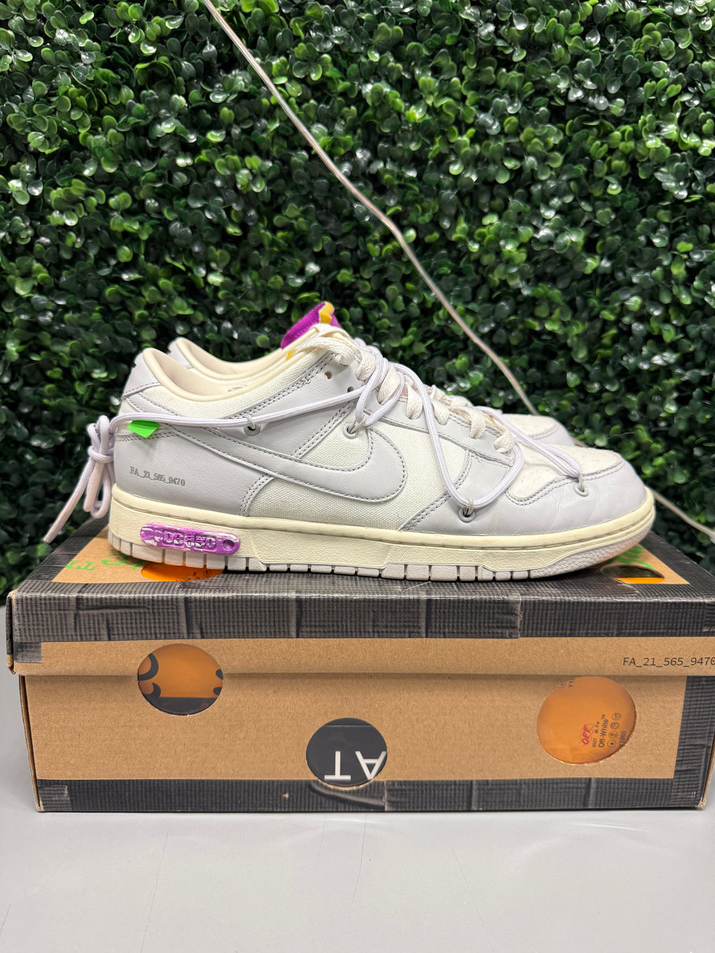 Nike Dunk Low X Off-White "Lot 3" Size 9.5 Preowned