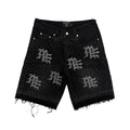 Mixed Emotions Black “ME” Rhinestone Denim Shorts