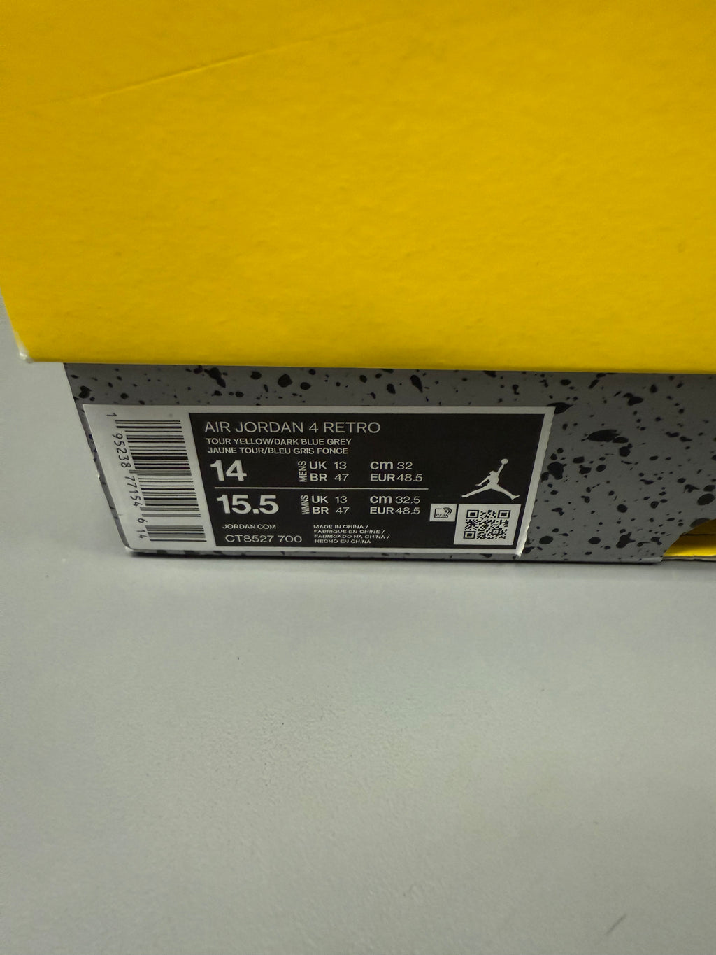 Jordan 4 "Lightning" Size 14 Preowned
