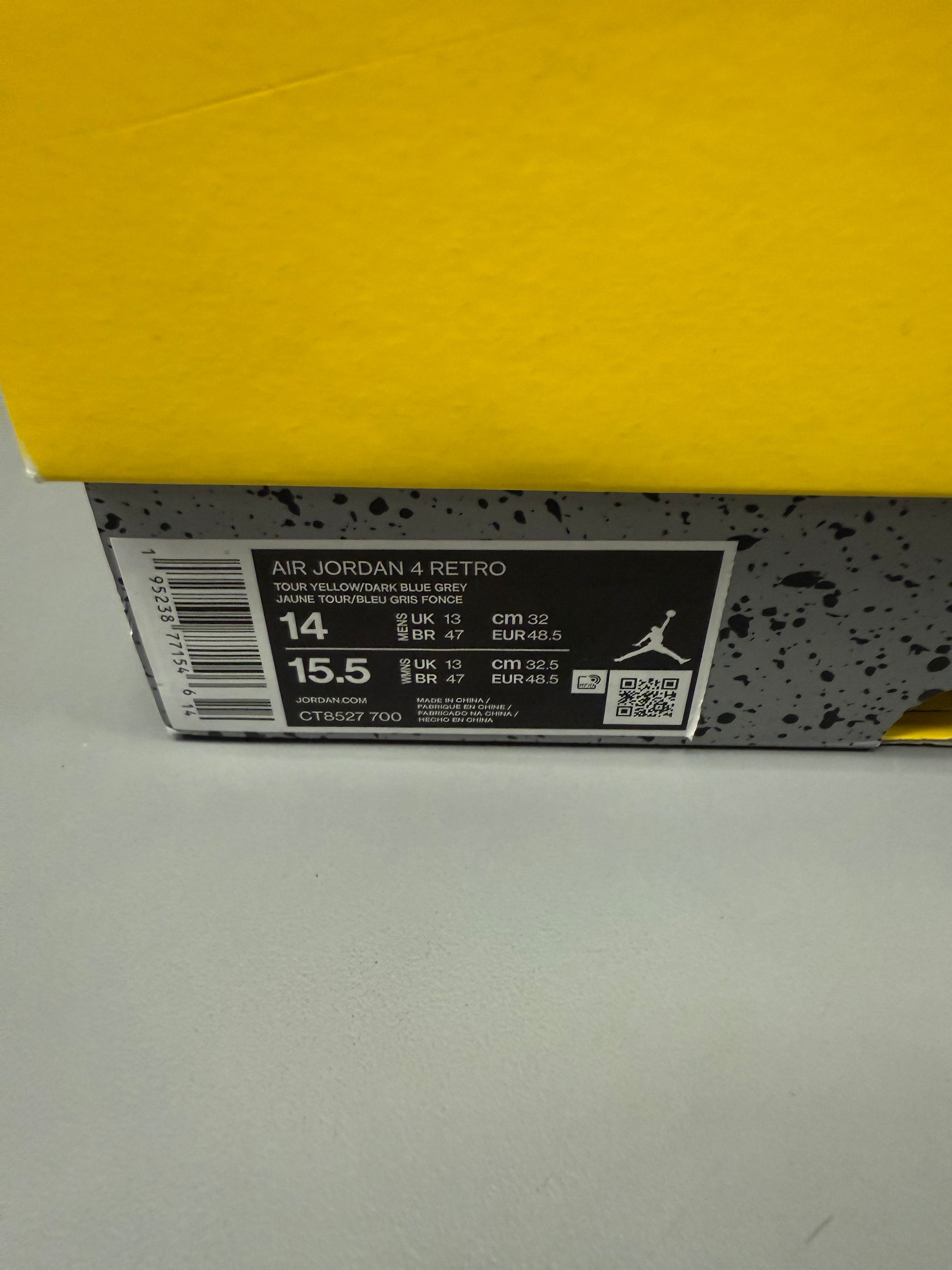 Jordan 4 "Lightning" Size 14 Preowned