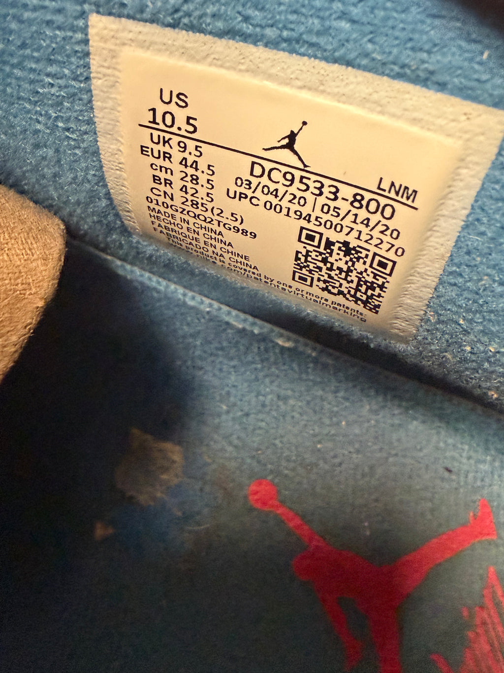 Jordan 4 Retro Union "Guava Ice"Size 10.5 Preowned