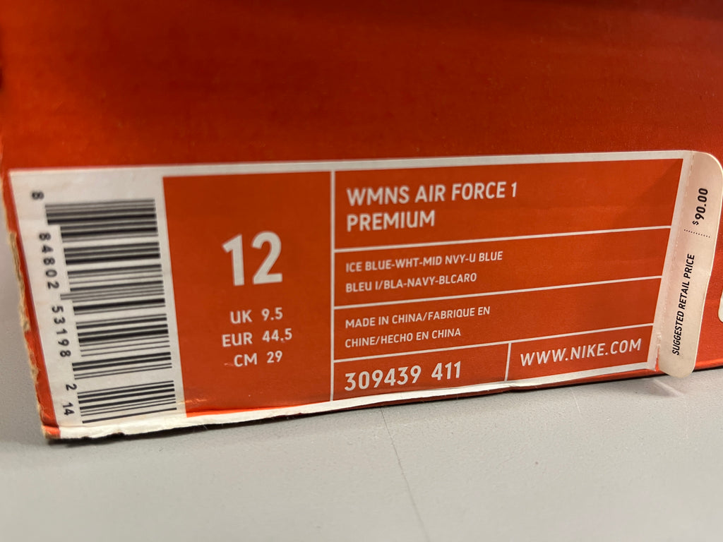 Nike Air Force 1 Low "Snakeskin Blue" Size 12W / 10.5M Preowned