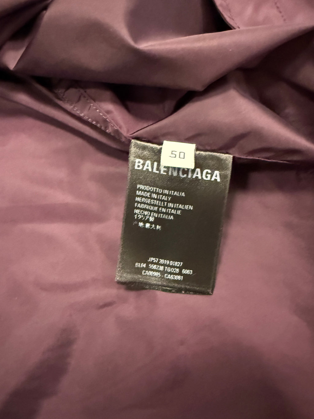 Balenciaga Track Jacket "Burgundy" Size 50 (Fits Like XL)