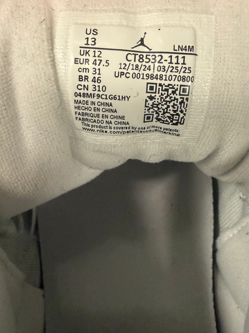 Jordan 3 Retro "Pure Money" Size 13 Preowned