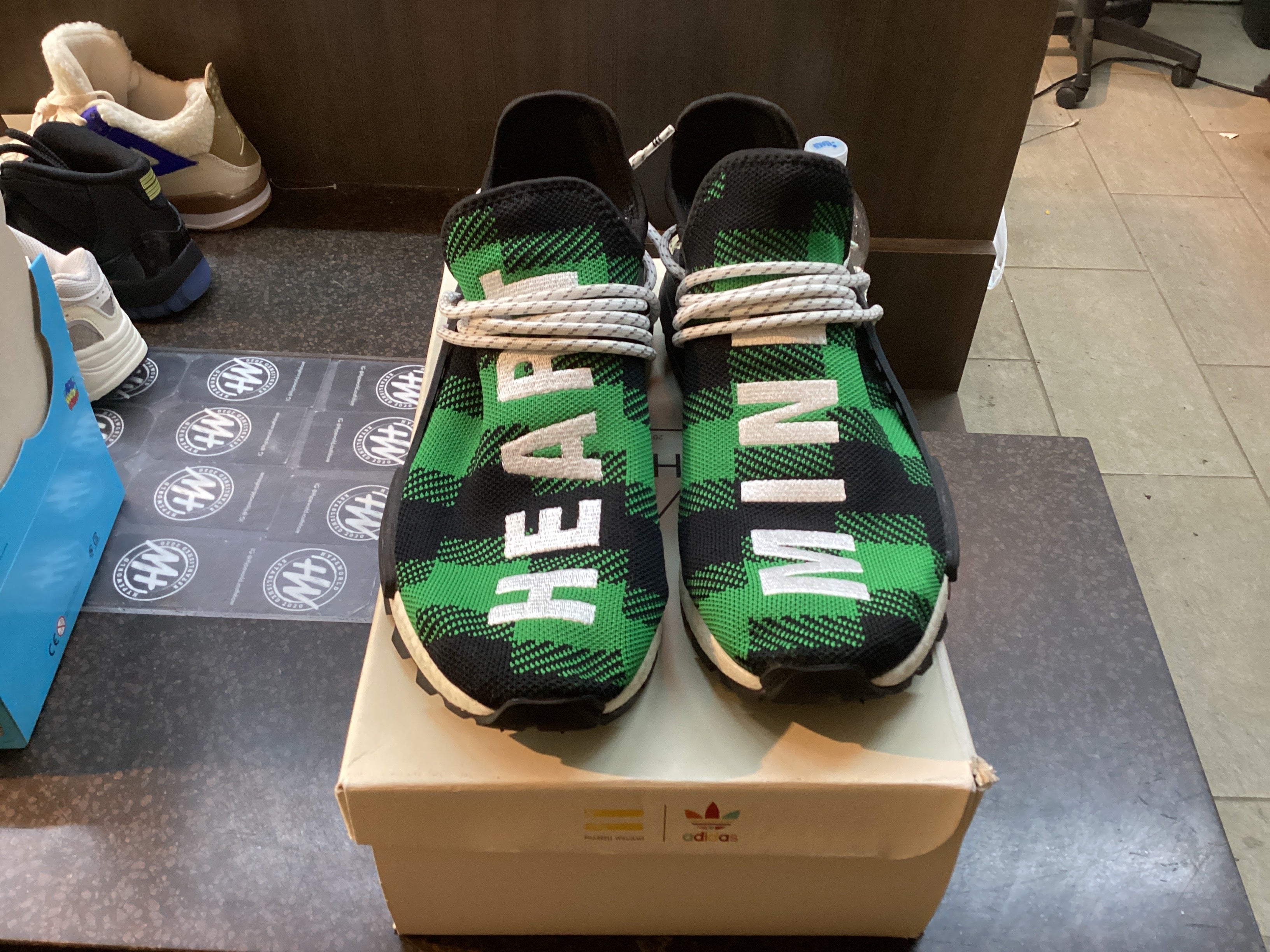 Adidas NMD Hu BBC “Green Plaid” Preowned Size 10
