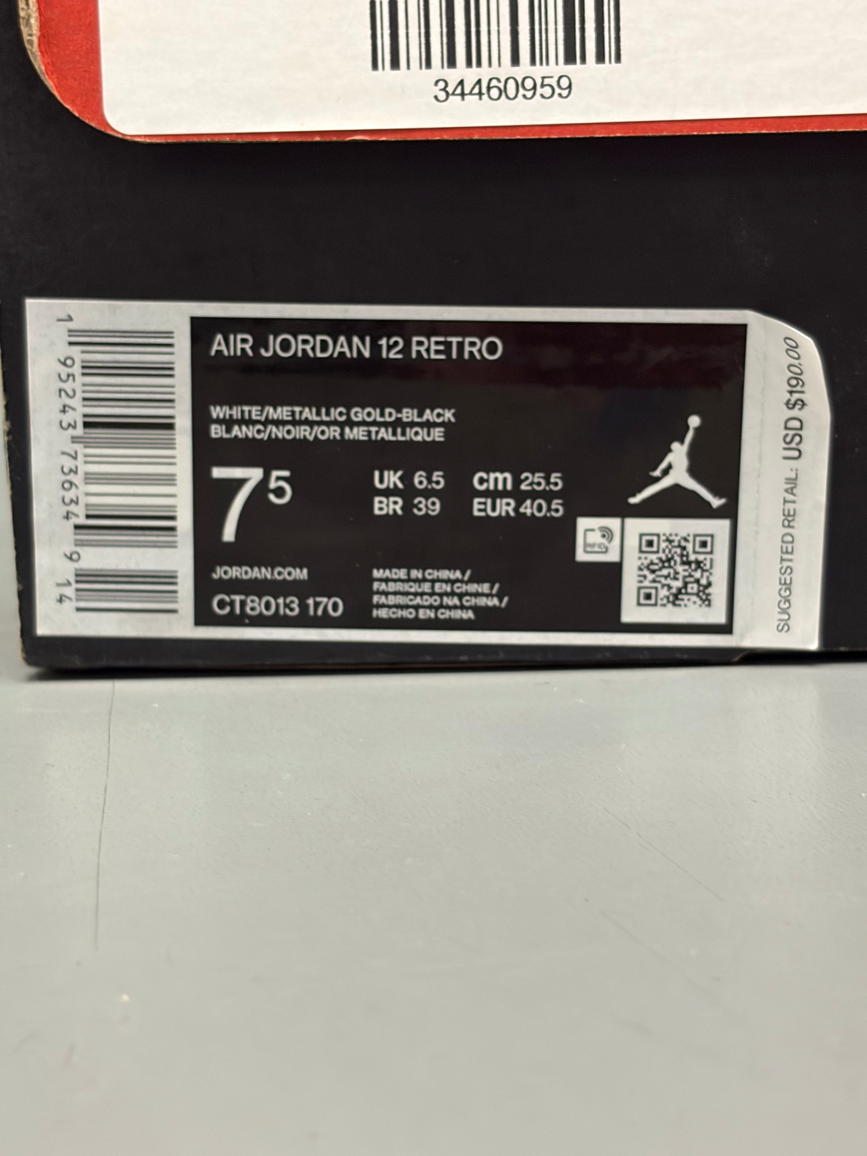 Jordan 12 Retro "Royalty Taxi" Size 7.5 Preowned