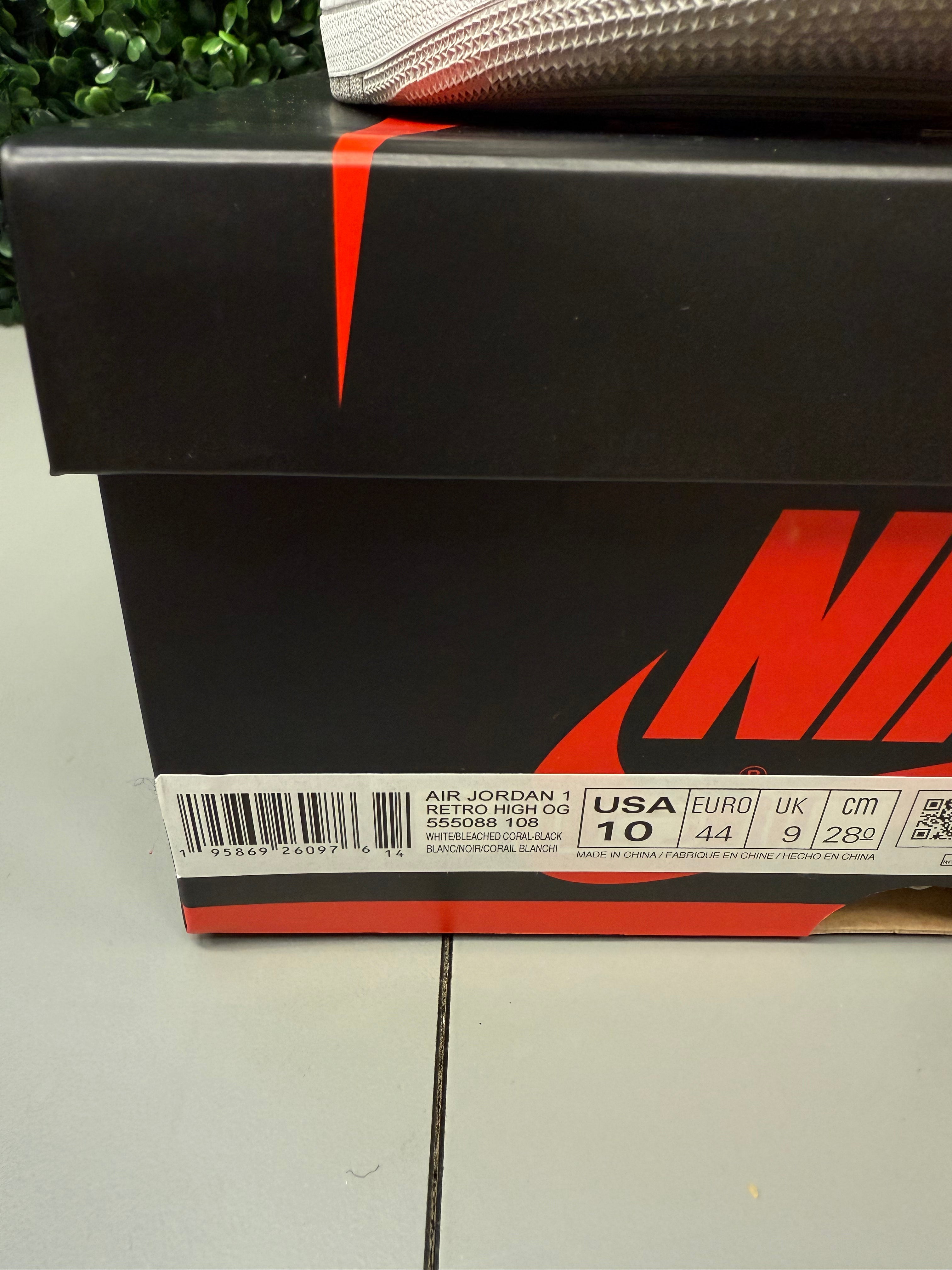 Jordan 1 High "Bleached Coral" Size 10 Preowned