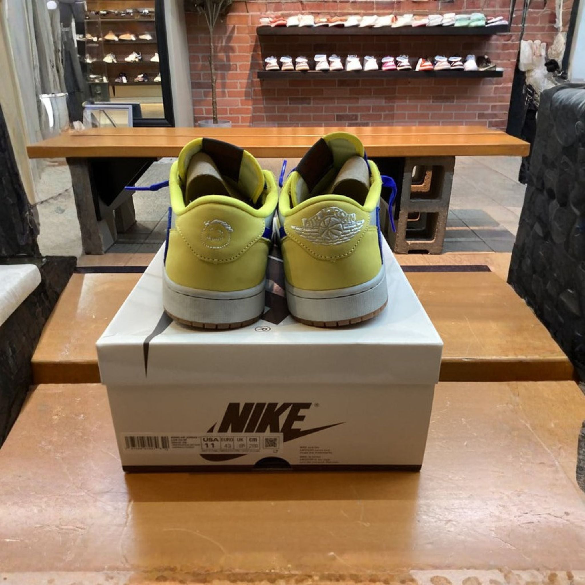 TS Jordan 1 Low “Canary” Size 11w/9.5 Preowned with box