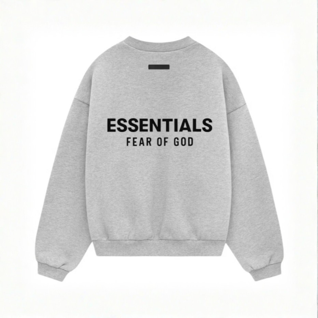 Fear of God Essentials Fleece Crewneck (FW24) "Light Heather Gray"