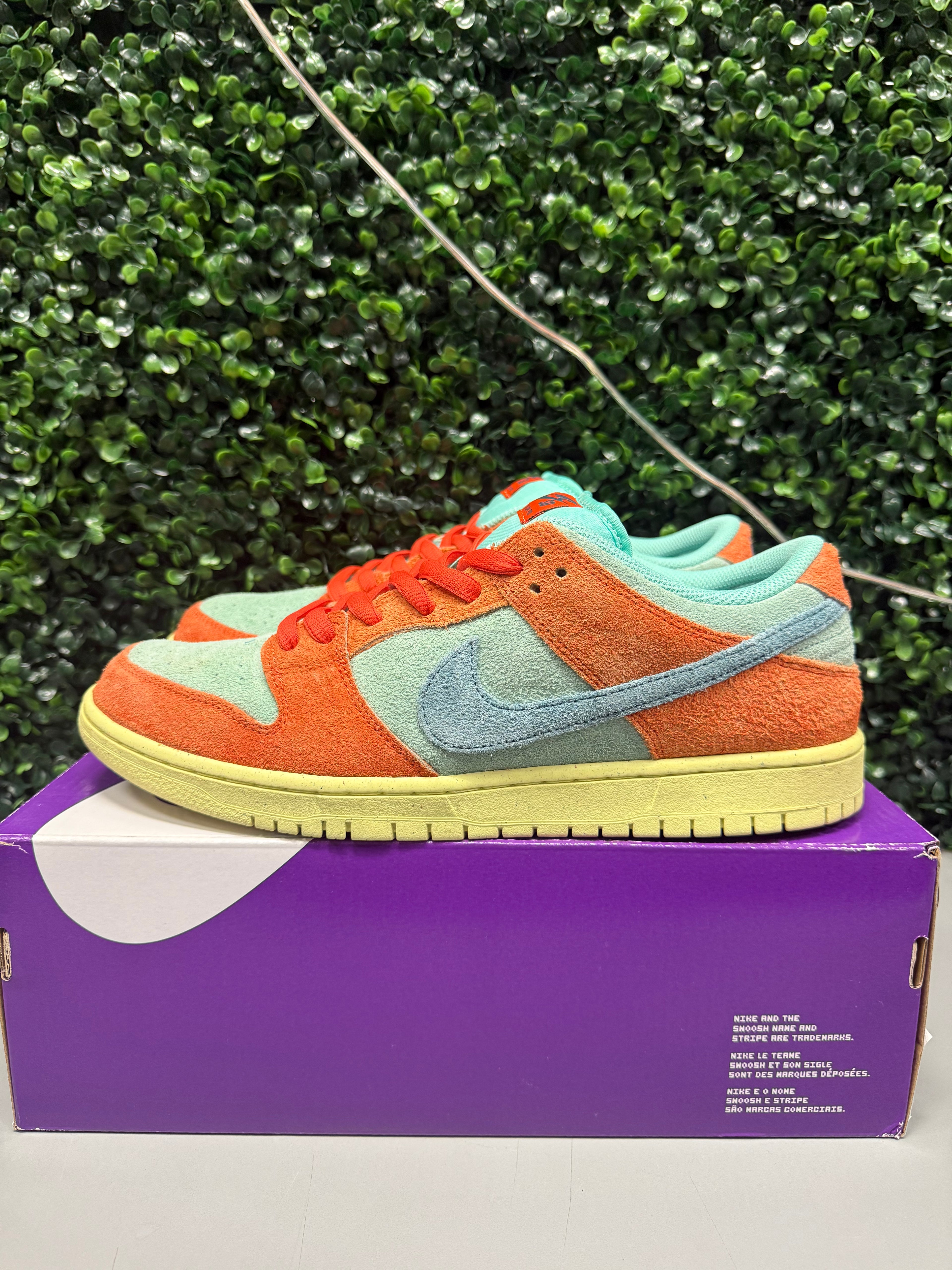 Nike SB Dunk Low “Orange Emerald Rise” Size 11.5 Preowned