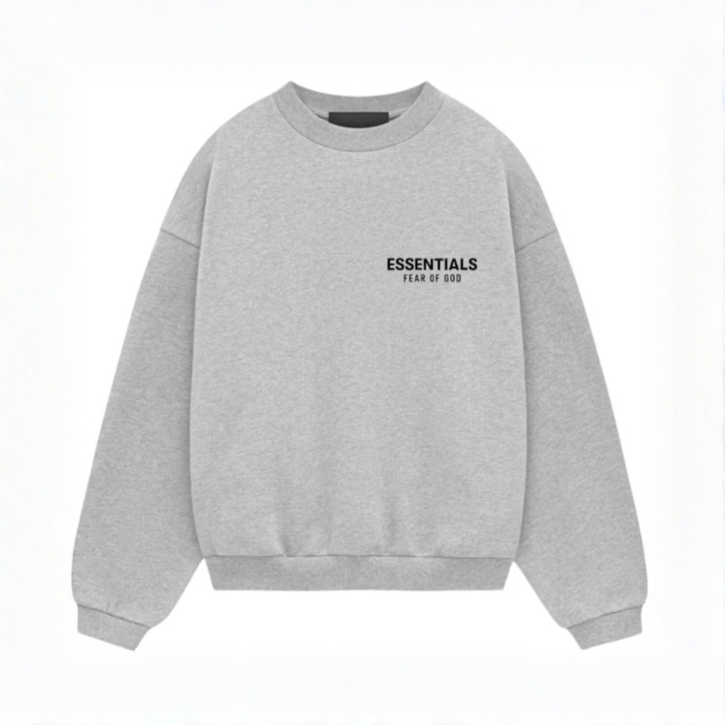 Fear of God Essentials Fleece Crewneck (FW24) "Light Heather Gray"