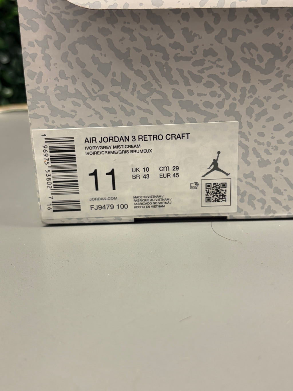 Jordan 3 "Craft Ivory" Size 11 Preowned