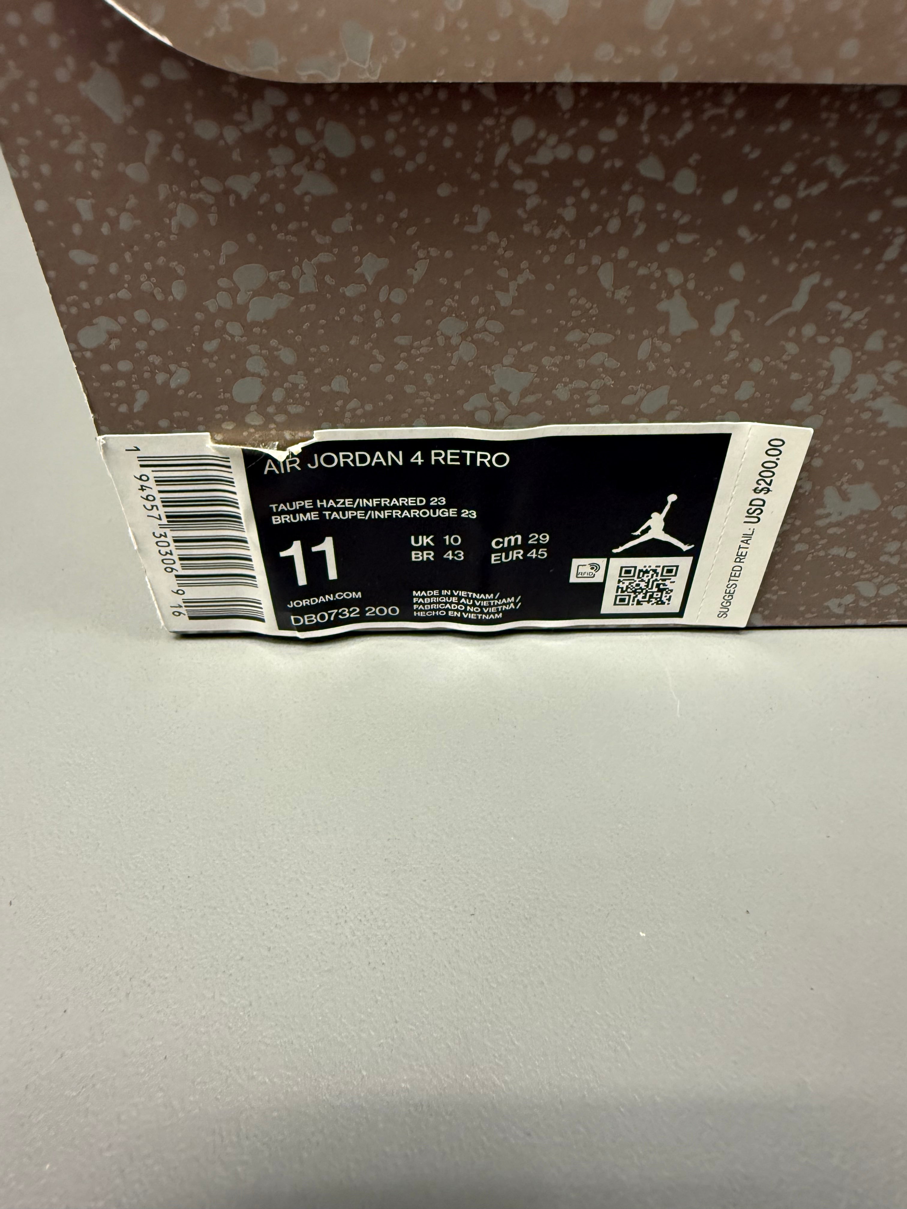 Jordan 4 "Taupe Haze" Size 11 Preowned