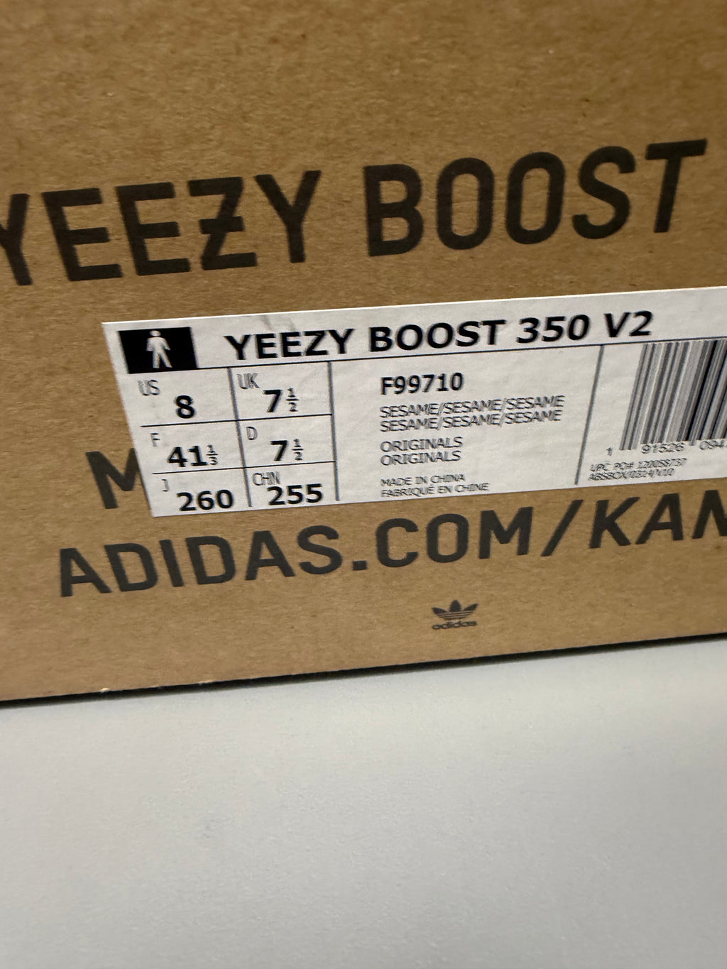adidas Yeezy Boost 350 V2 "Sesame" Size 8 Preowned