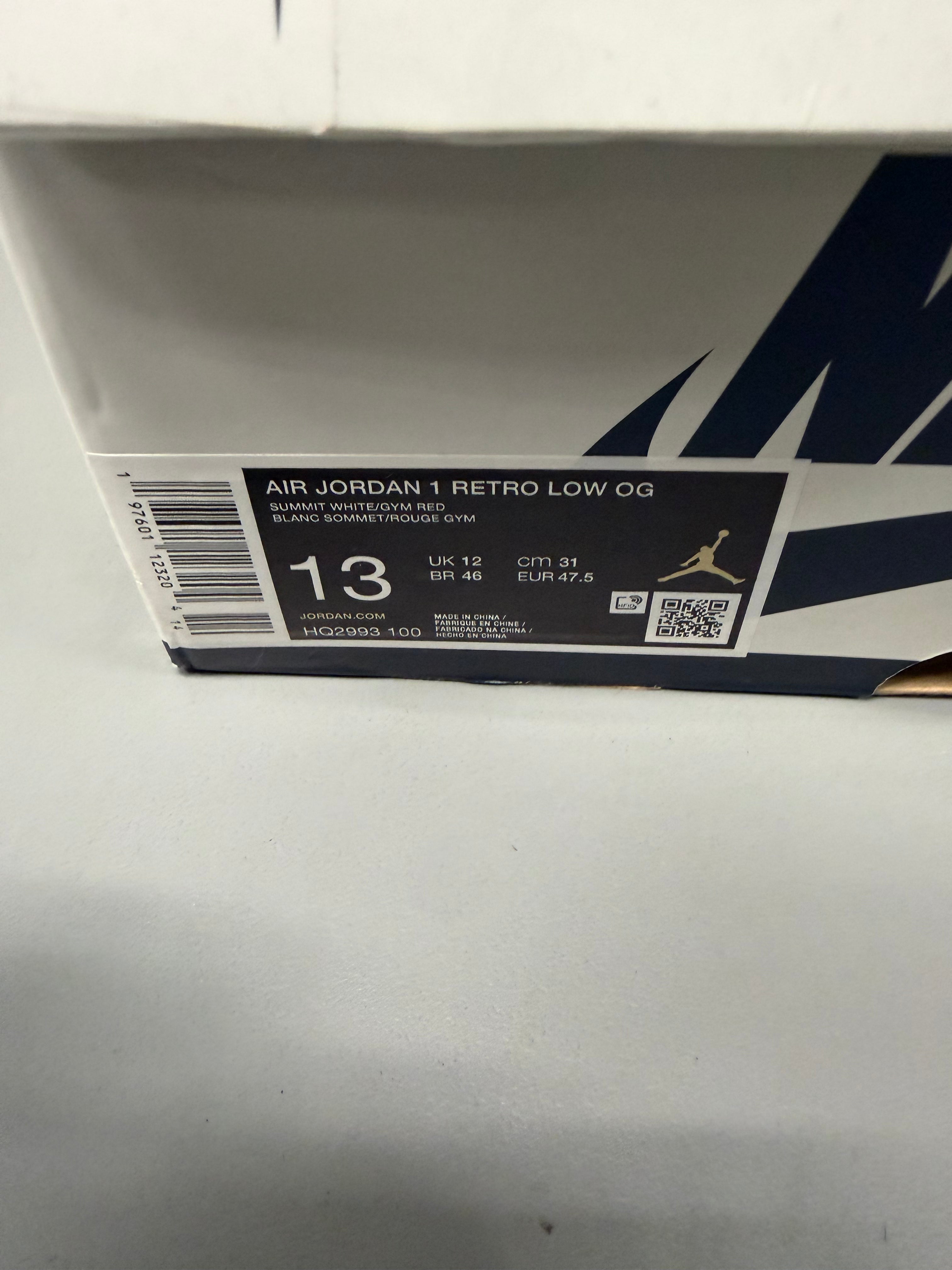Jordan 1 Retro Low OG "Howard University" Size 13 Preowned
