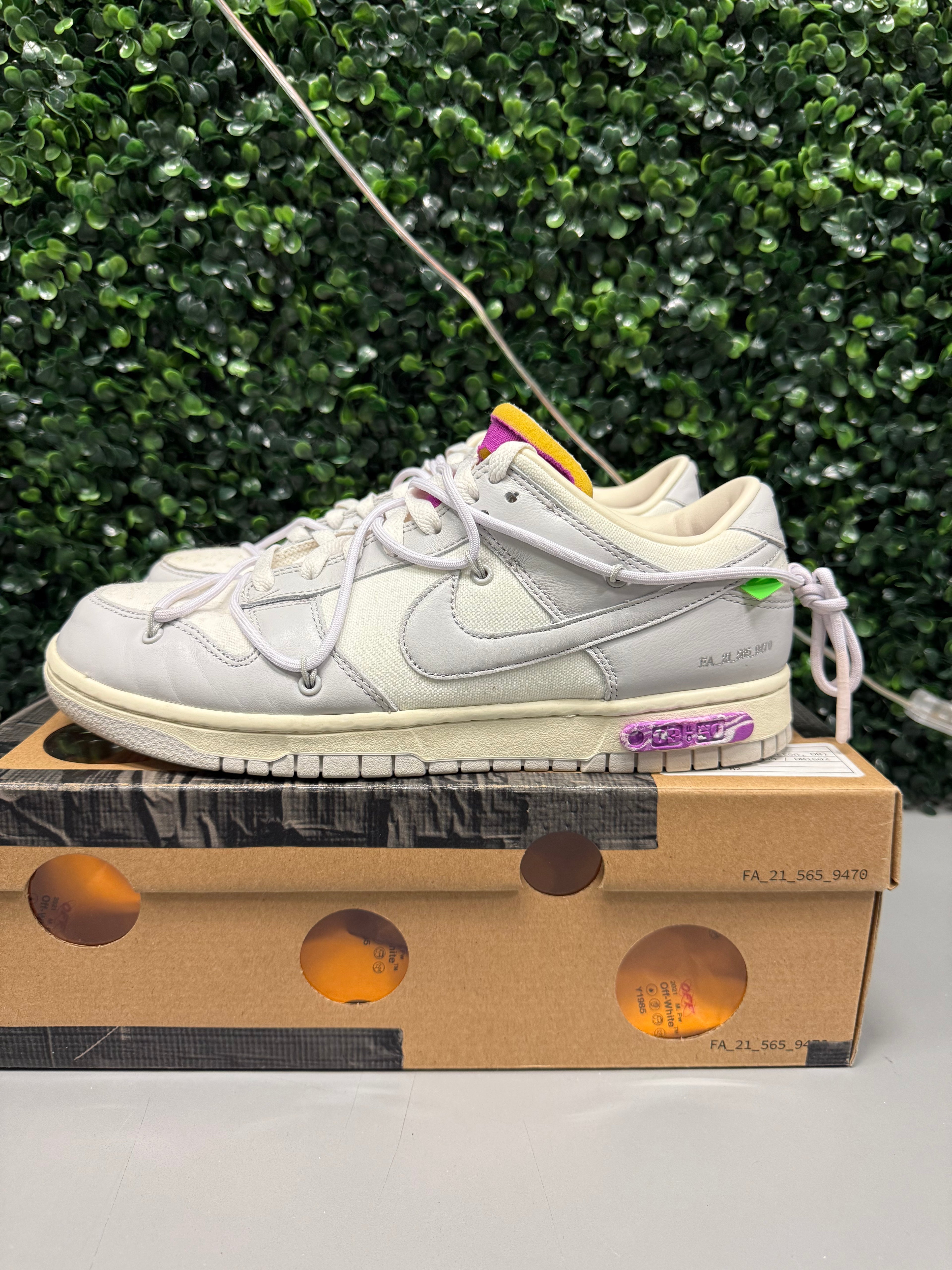 Nike Dunk Low X Off-White "Lot 3" Size 9.5 Preowned