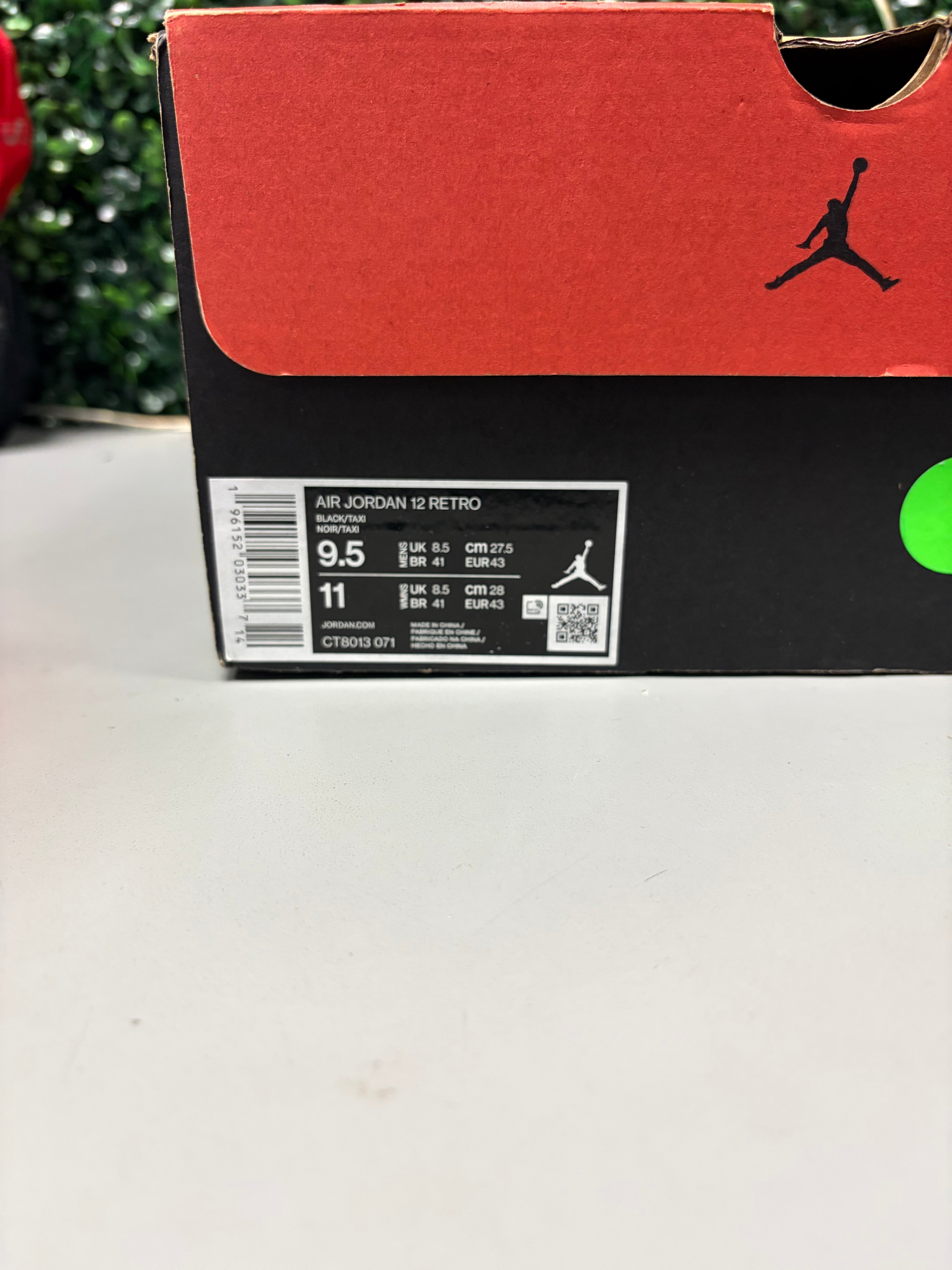 Jordan 12 "Black Taxi" Size 9.5 Preowned