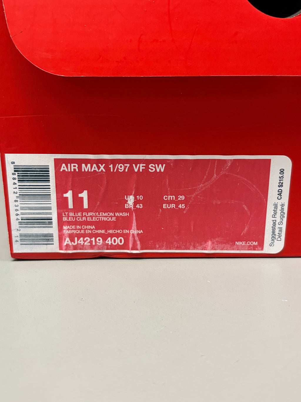 Nike Air Max 1/97 "Sean Wotherspoon" Size 11 Preowned