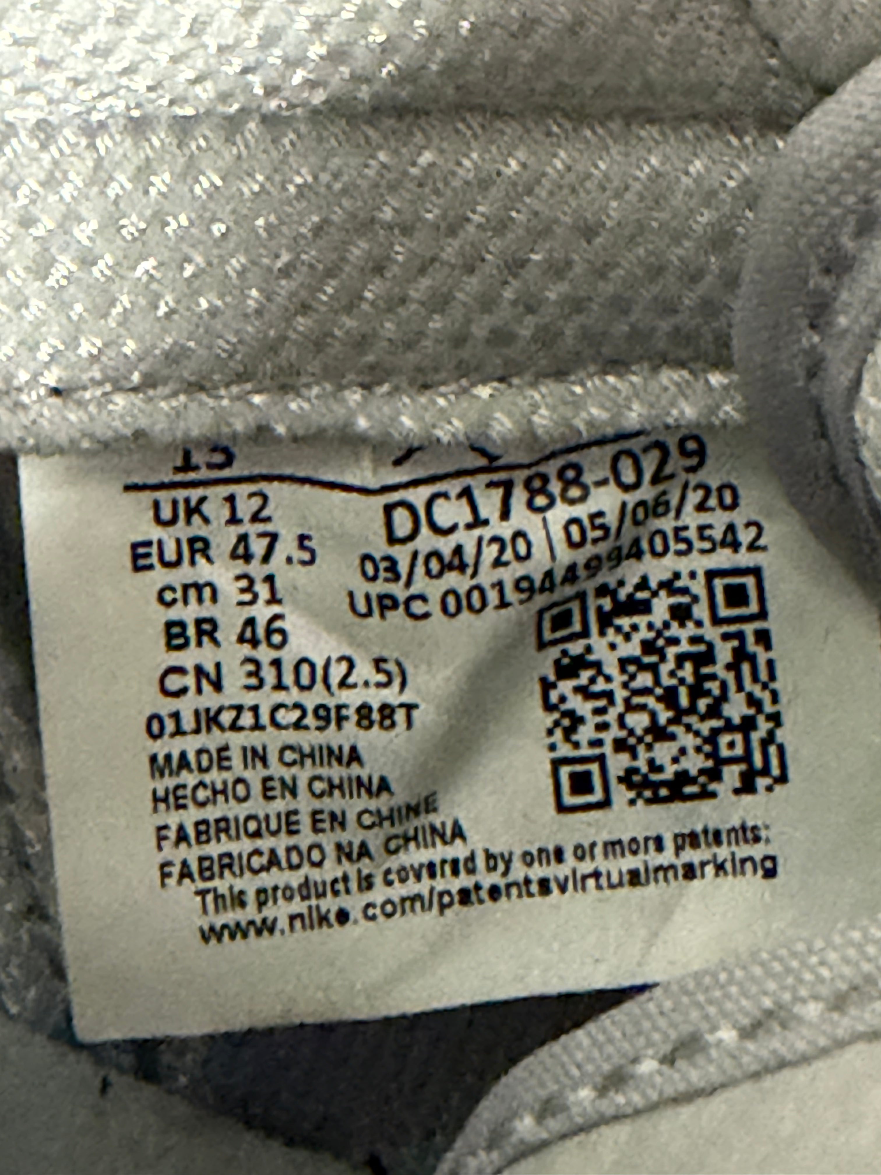 Jordan 1 Retro High CO.JP "Neutral Grey" Size 13 Excellent Condition