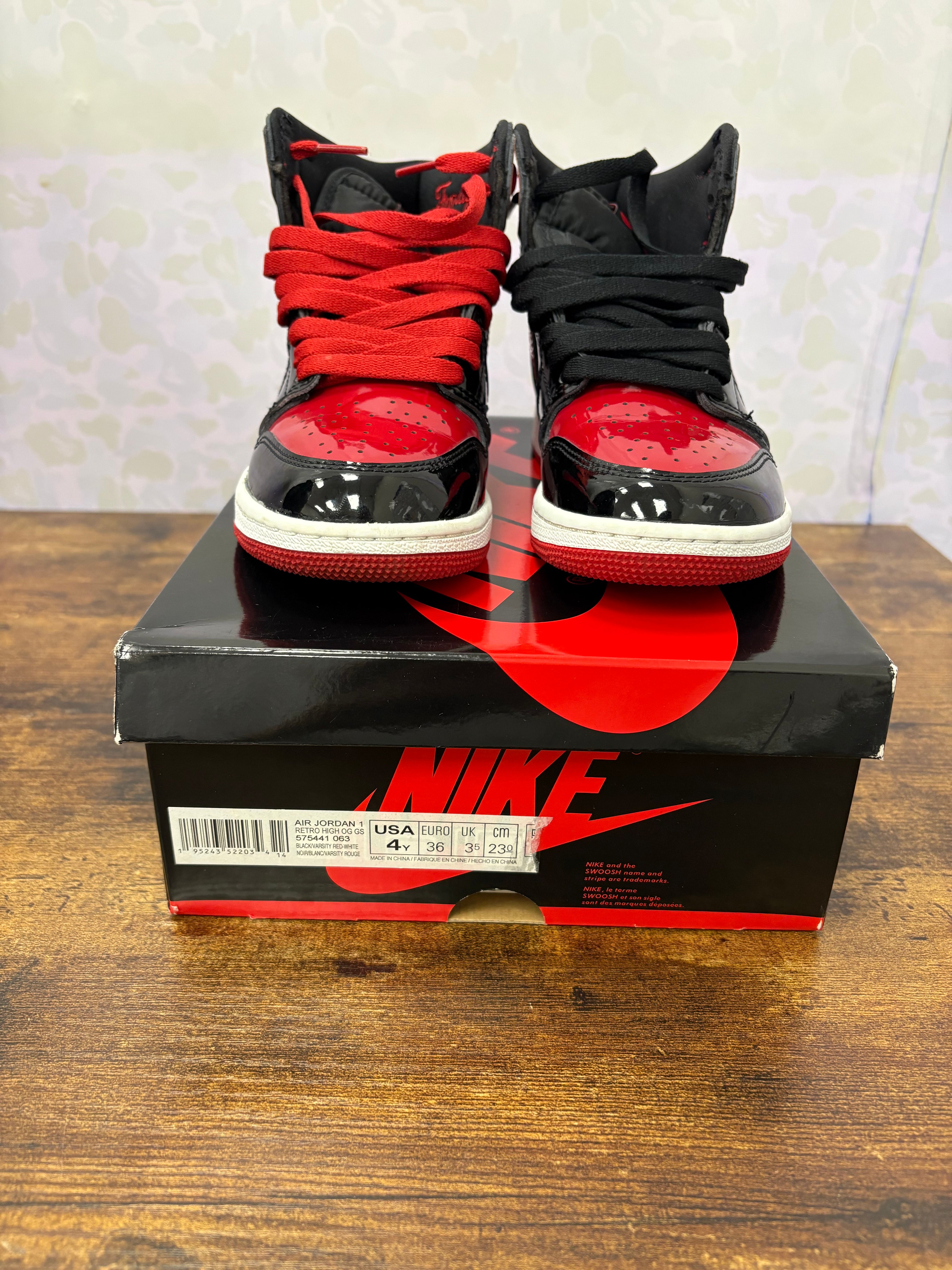 Jordan 1 “Patent Bred” Preowned Size 4Y
