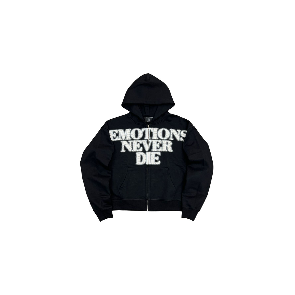 Mixed Emotions Black End Rhinestone Hoodie