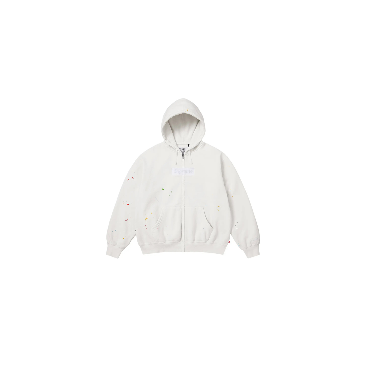 Supreme MM6 Maison Margiela Box Logo Zip Up Hooded Sweatshirt White